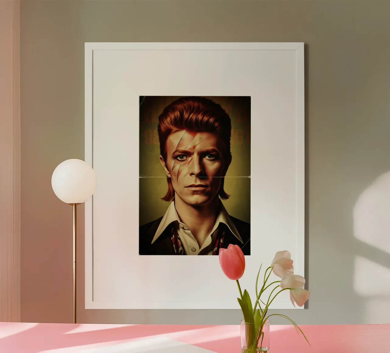 David Bowie - Vintage #3 poster con telaio in legno da Lembayung art