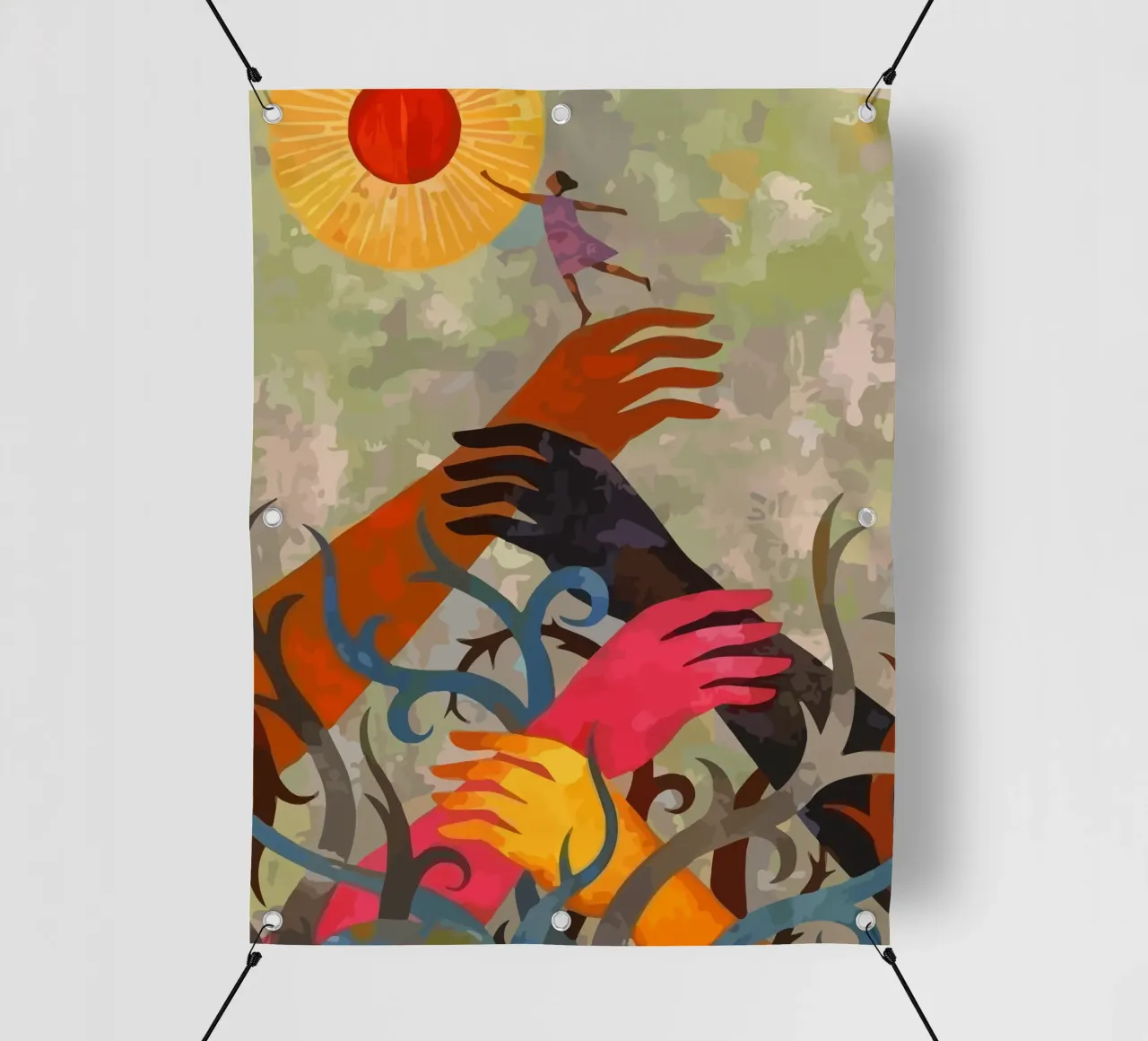 hands and plants telo in pvc da Dumery Art