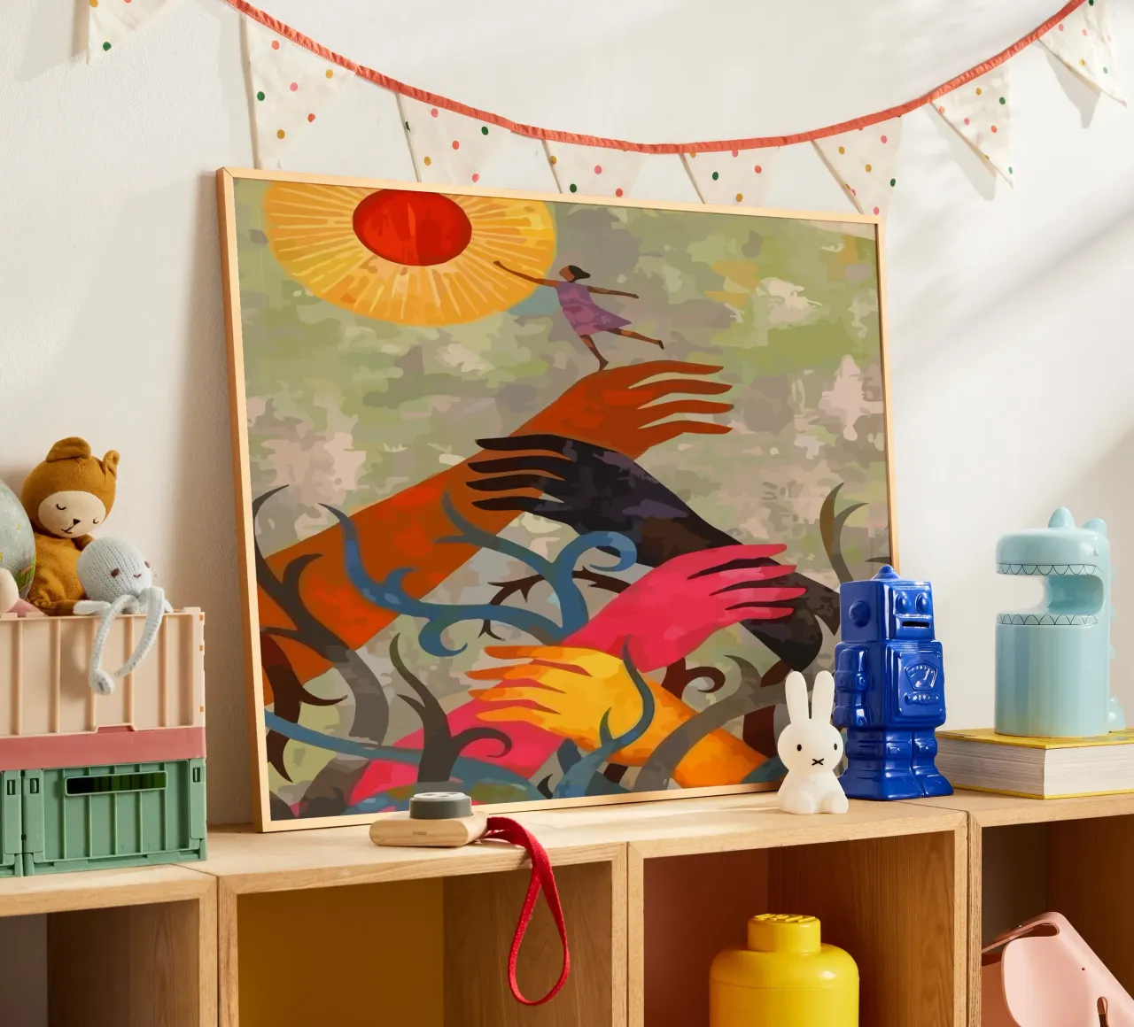 hands and plants poster con telaio in alluminio da Dumery Art