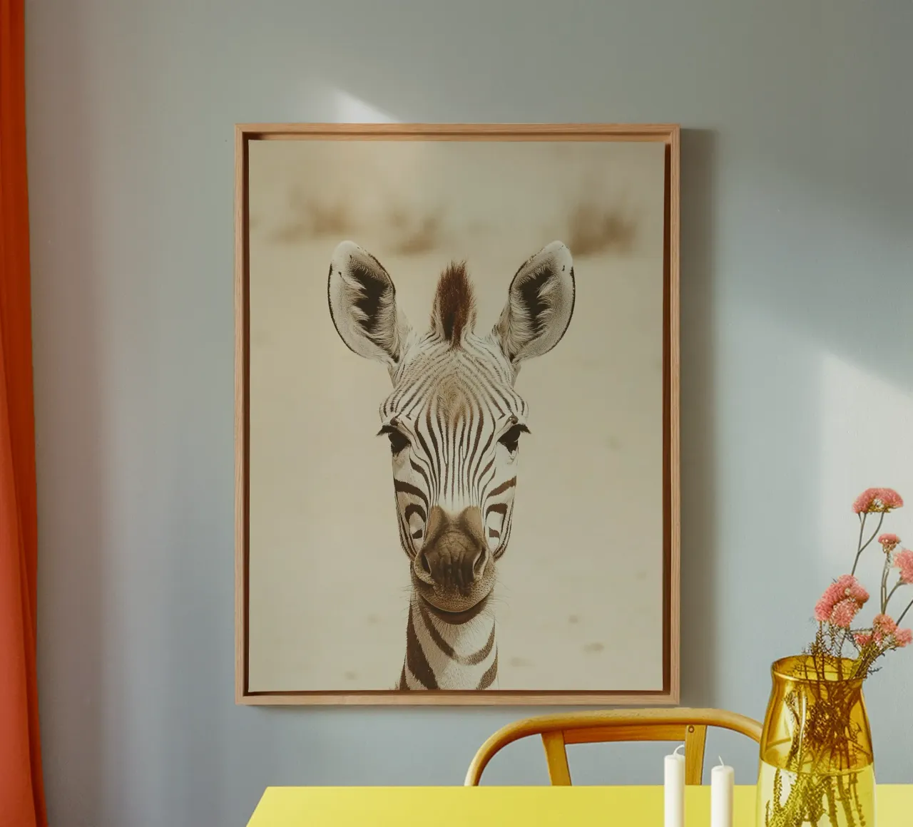 Zebra Gaze tela con Cornice a cassetta da lieblu