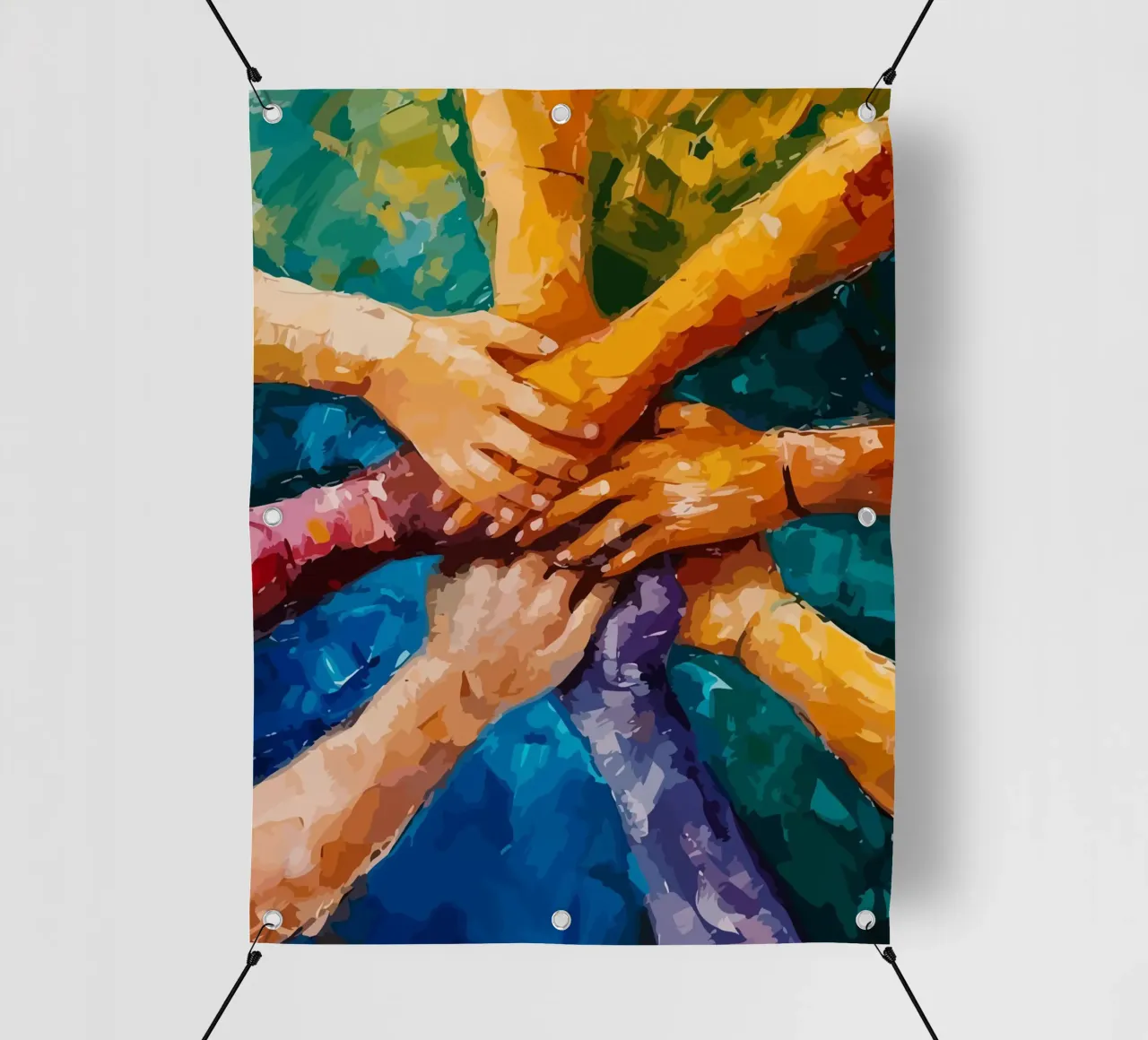 hands together telo in pvc da Dumery Art