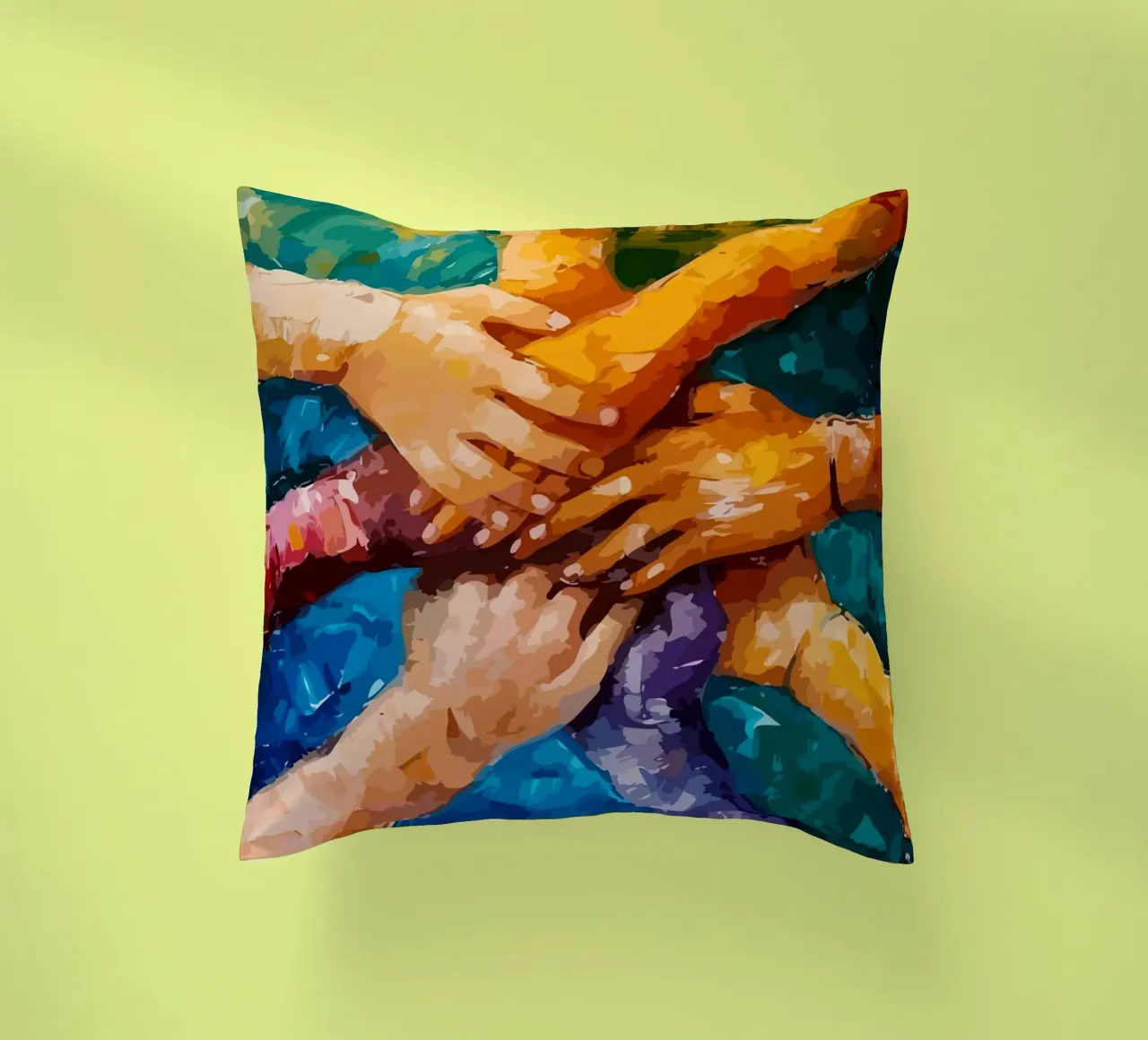 hands together cuscino da Dumery Art