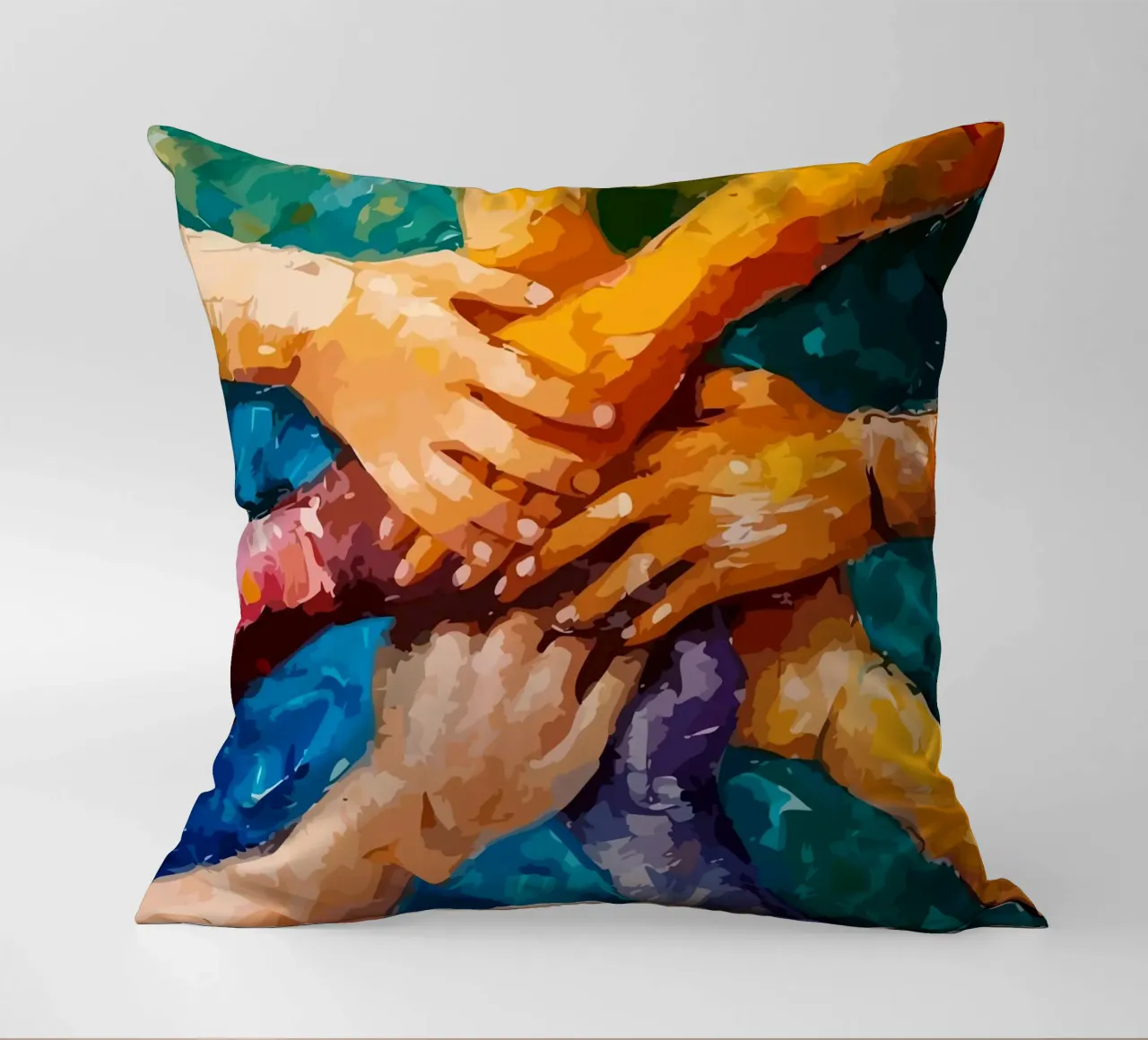 hands together cuscino da Dumery Art