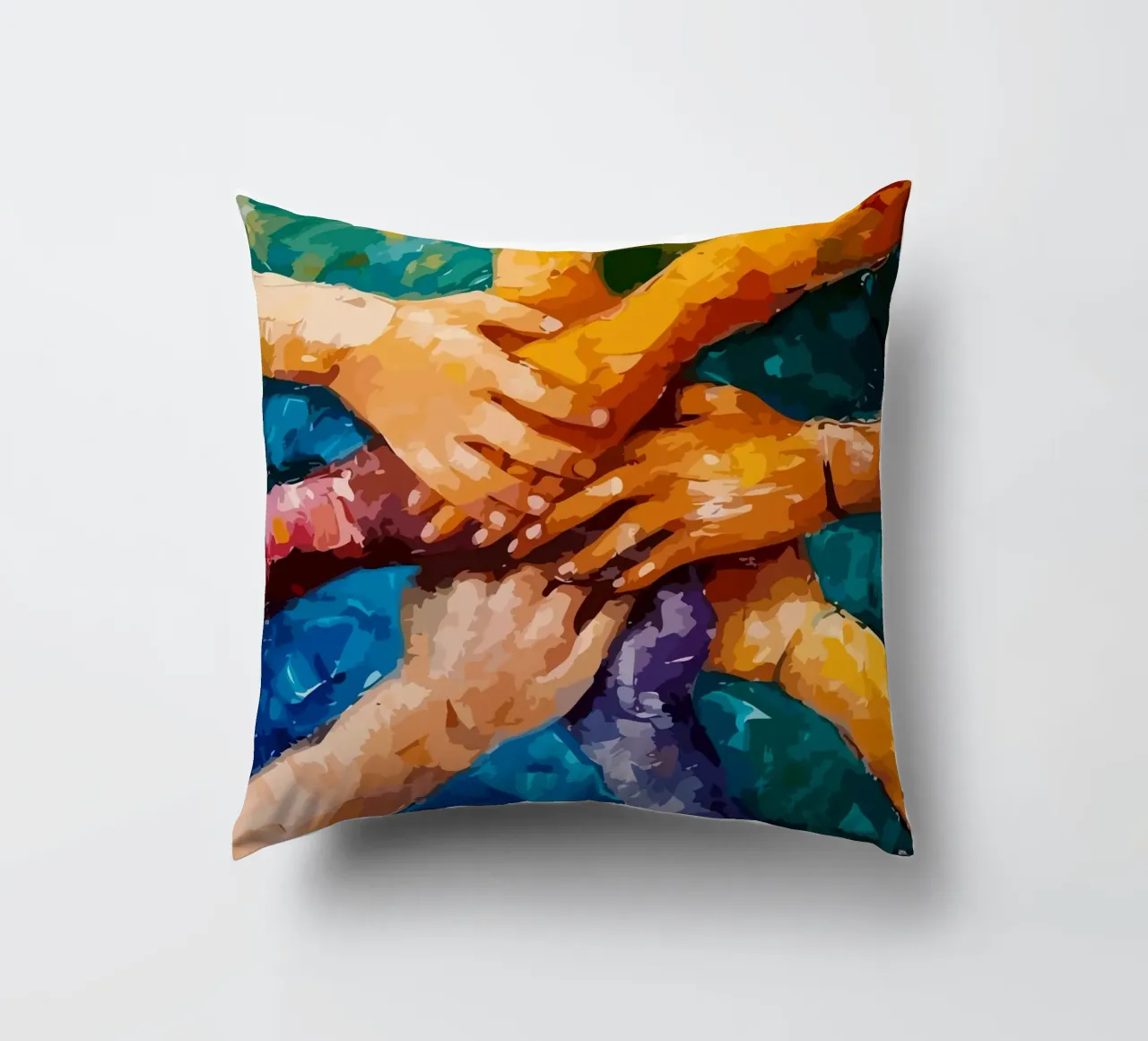 hands together cuscino da Dumery Art