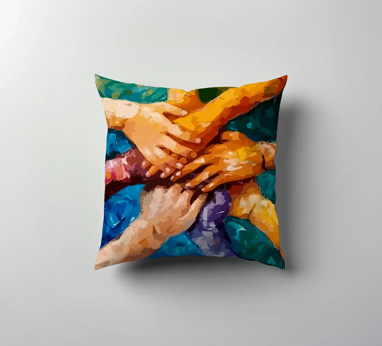 hands together cuscino da Dumery Art