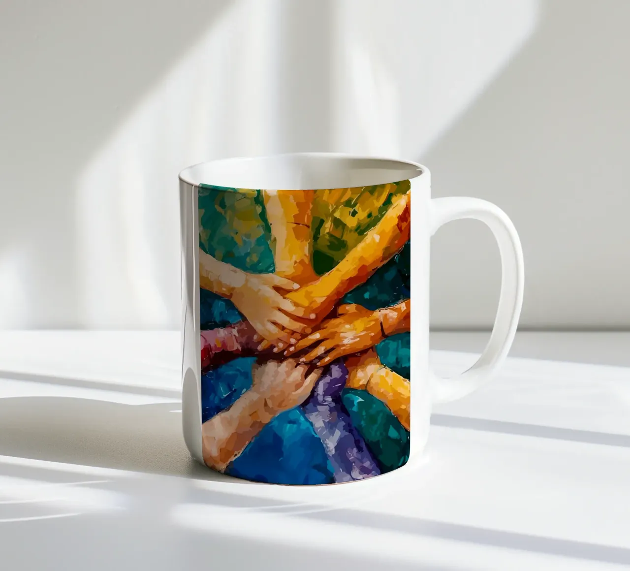 hands together tazza in ceramica da Dumery Art