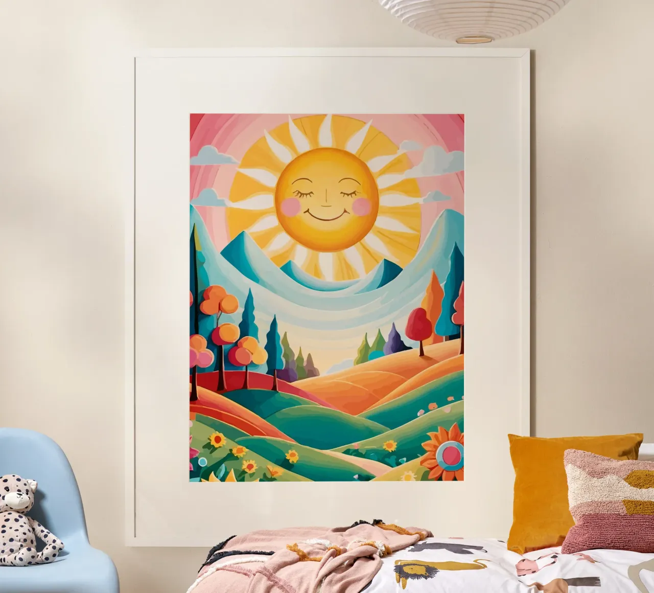 the sun shining brightly poster con telaio in alluminio da Dumery Art