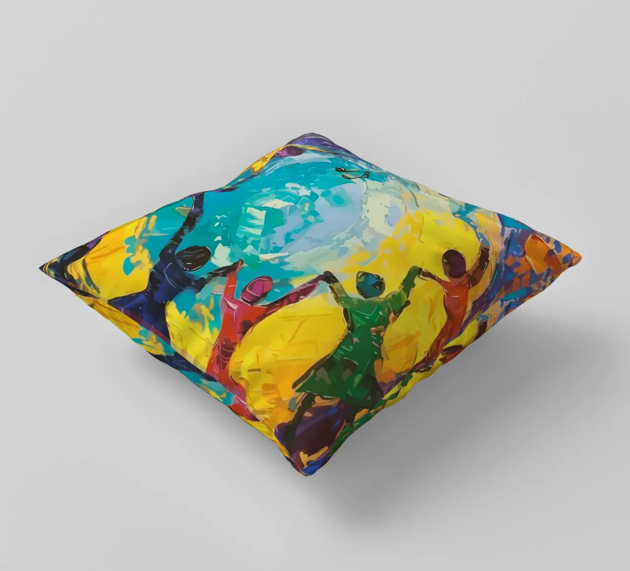 children's hands join together to form a circle cuscino da Dumery Art