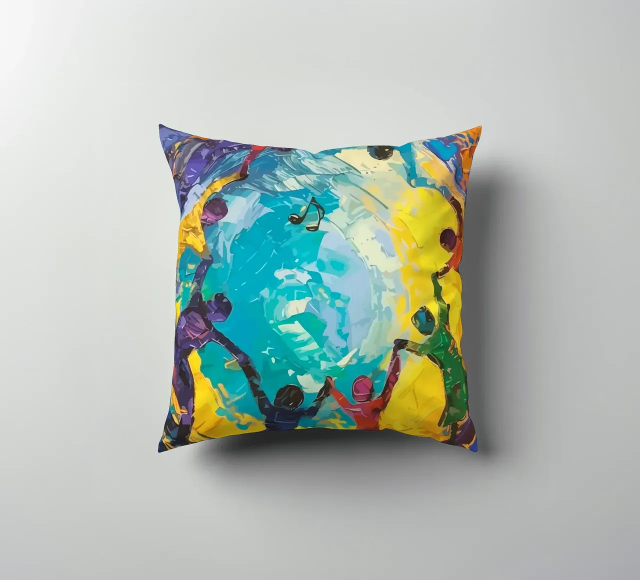 children's hands join together to form a circle cuscino da Dumery Art
