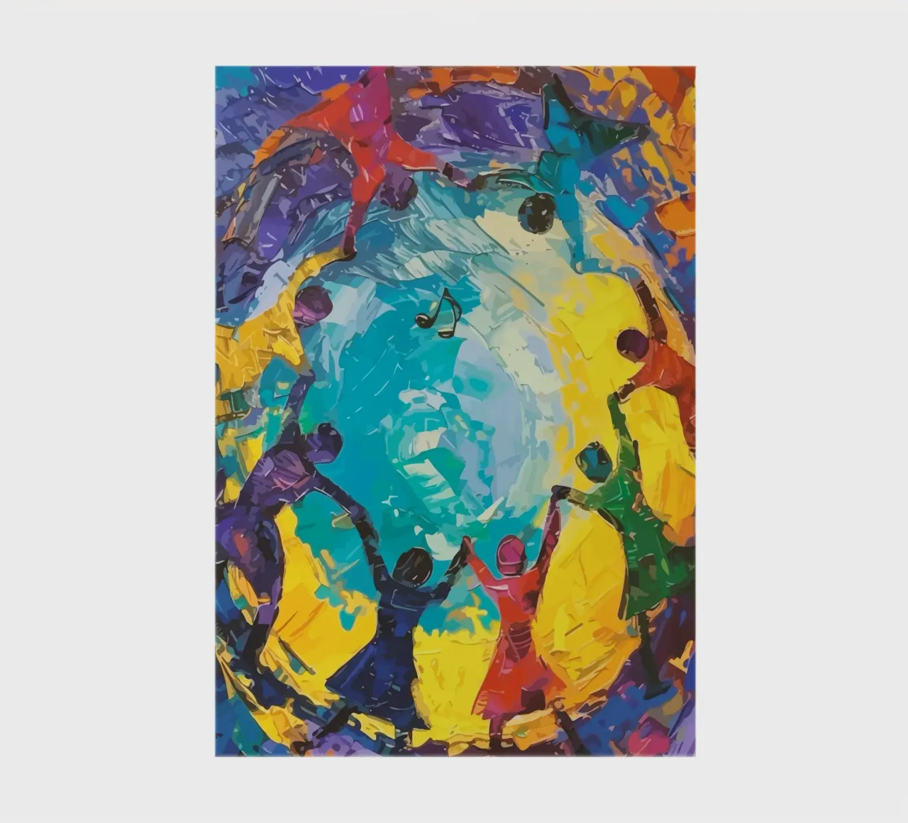 children's hands join together to form a circle notebook by Dumery Art