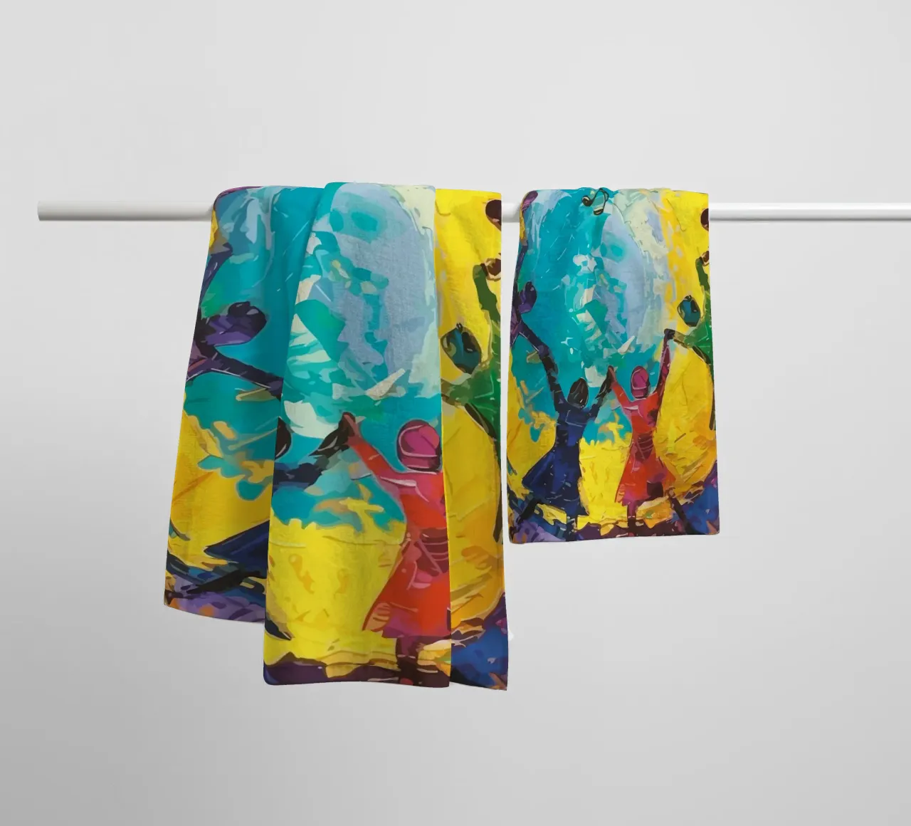 children's hands join together to form a circle asciugamano da bagno da Dumery Art
