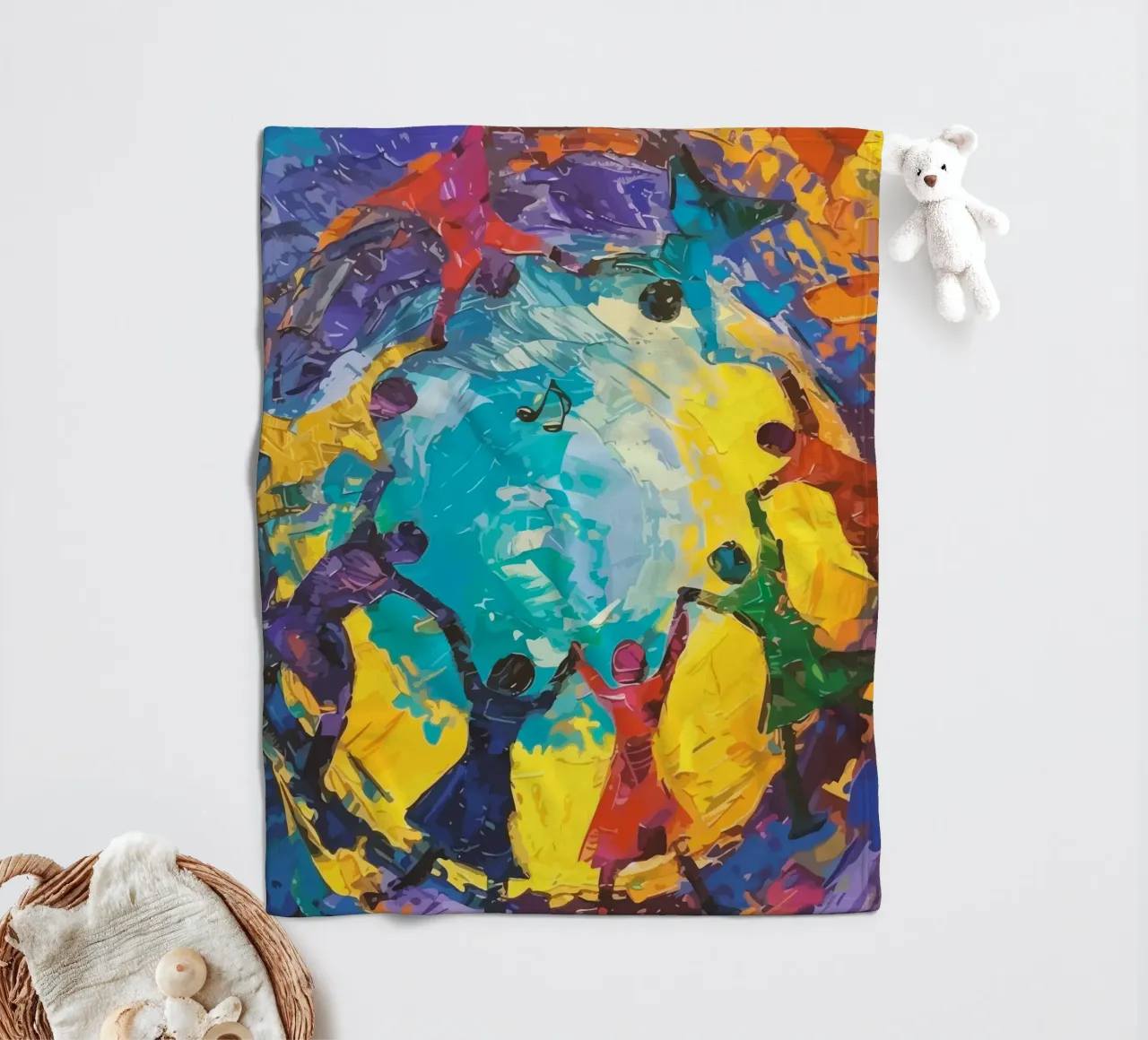 children's hands join together to form a circle coperta in pile da Dumery Art