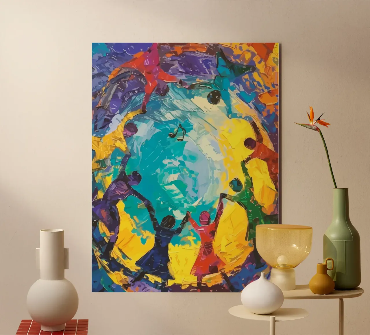 children's hands join together to form a circle alluminio dibond da Dumery Art
