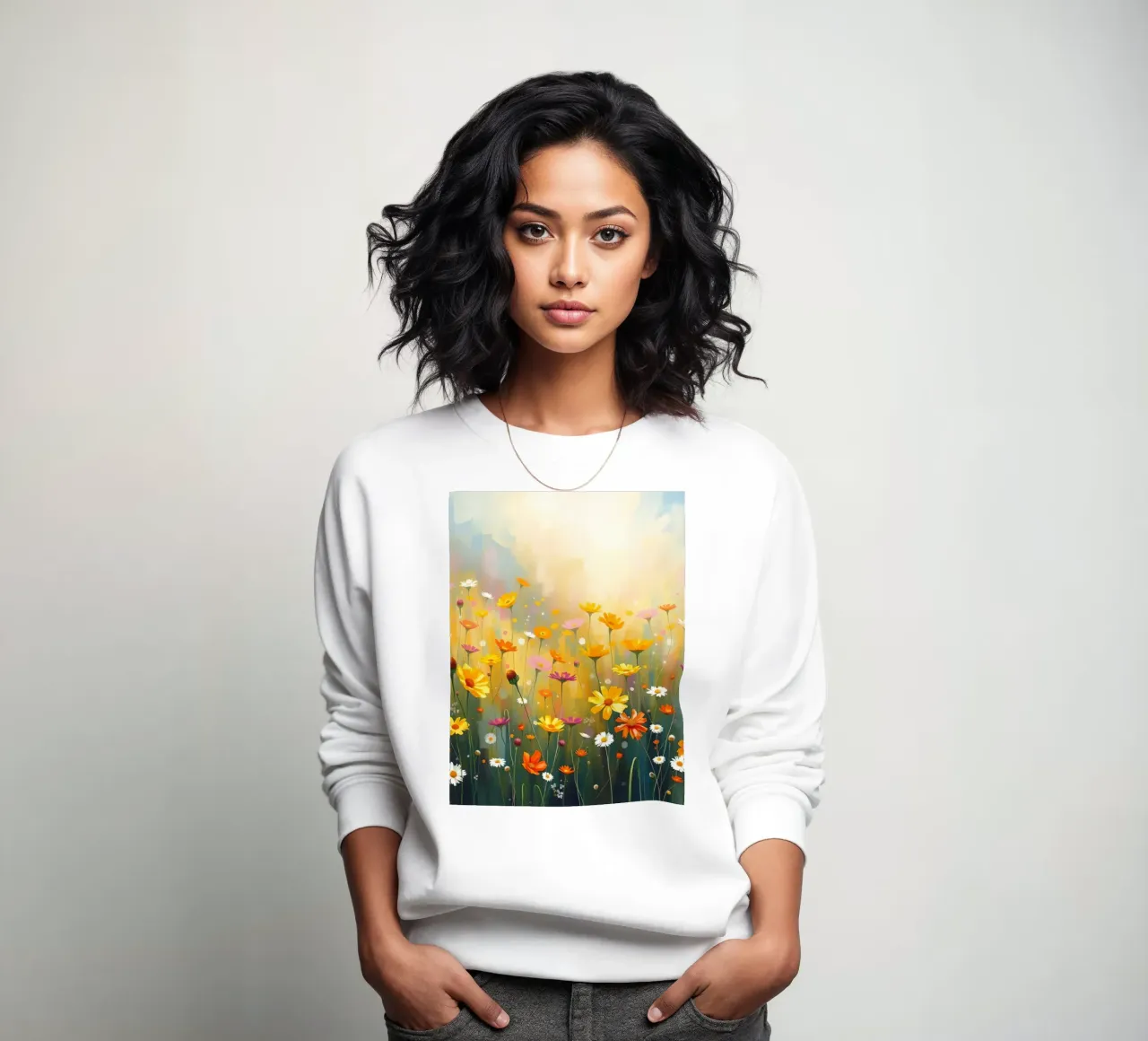 Pittura di fiori selvatici colorati felpa da DesignDoodle