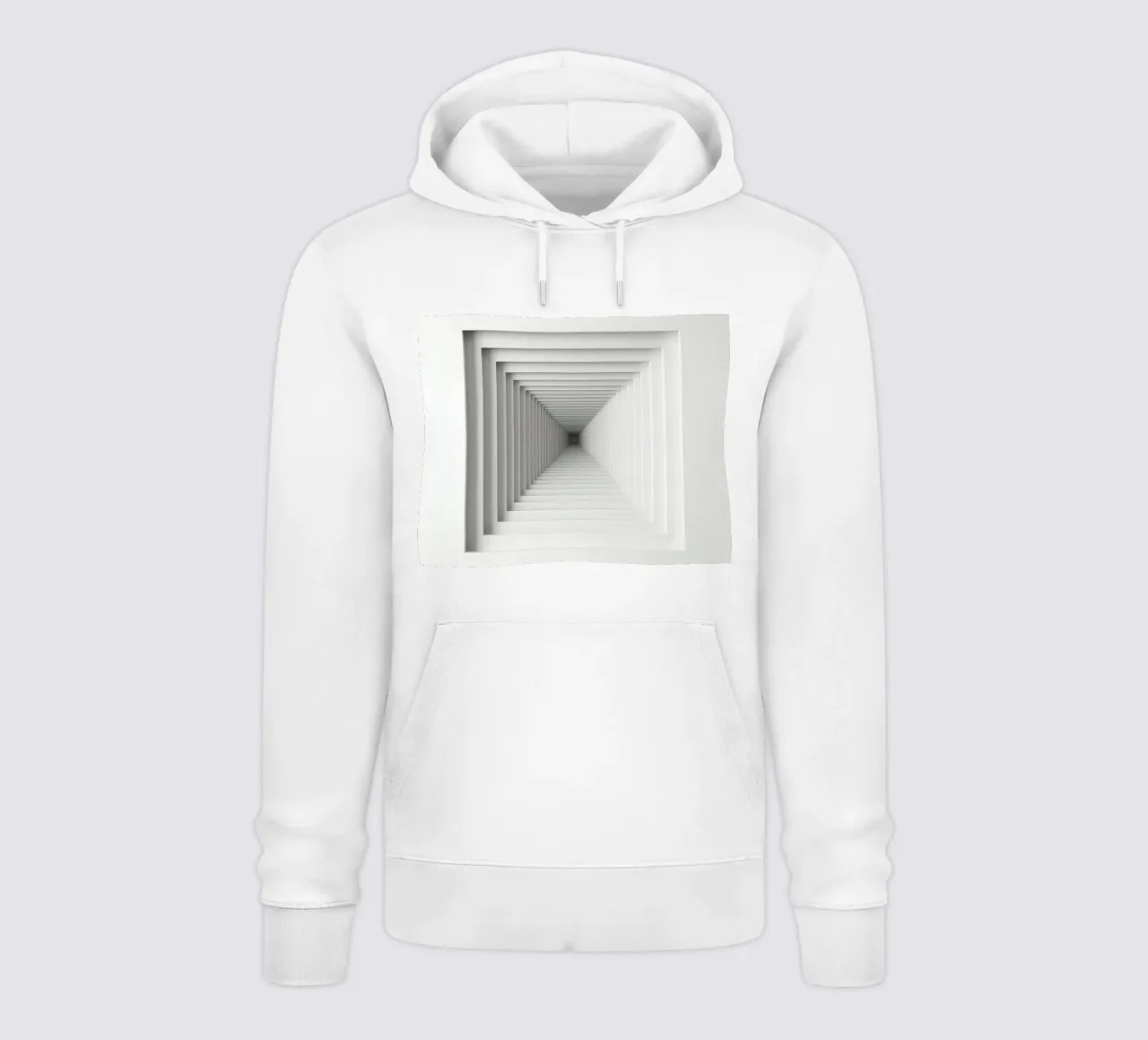 Nested White Square Frames Creating Tunnel Illusion hoodie by DesignDoodle