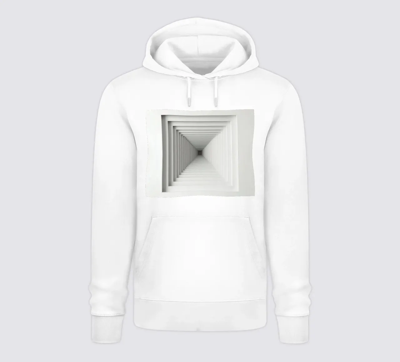 Nested White Square Frames Creating Tunnel Illusion hoodie by DesignDoodle