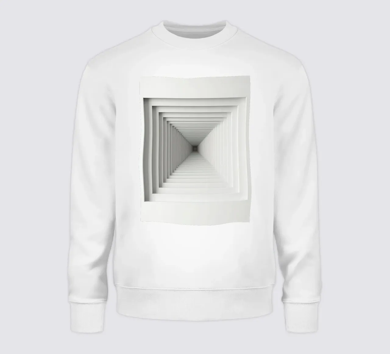 Nested White Square Frames Creating Tunnel Illusion sweatshirt by DesignDoodle