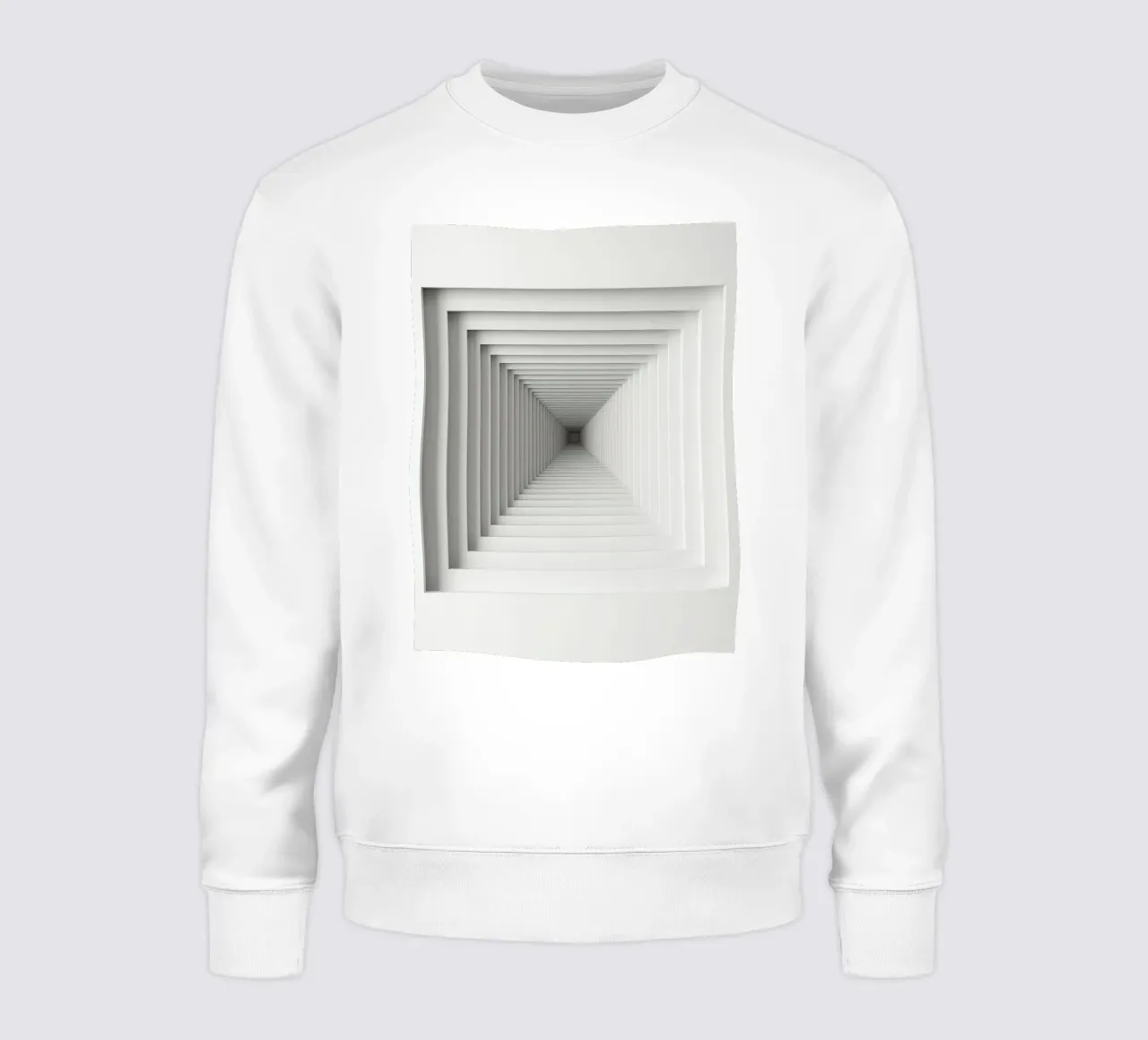 Nested White Square Frames Creating Tunnel Illusion sweatshirt by DesignDoodle