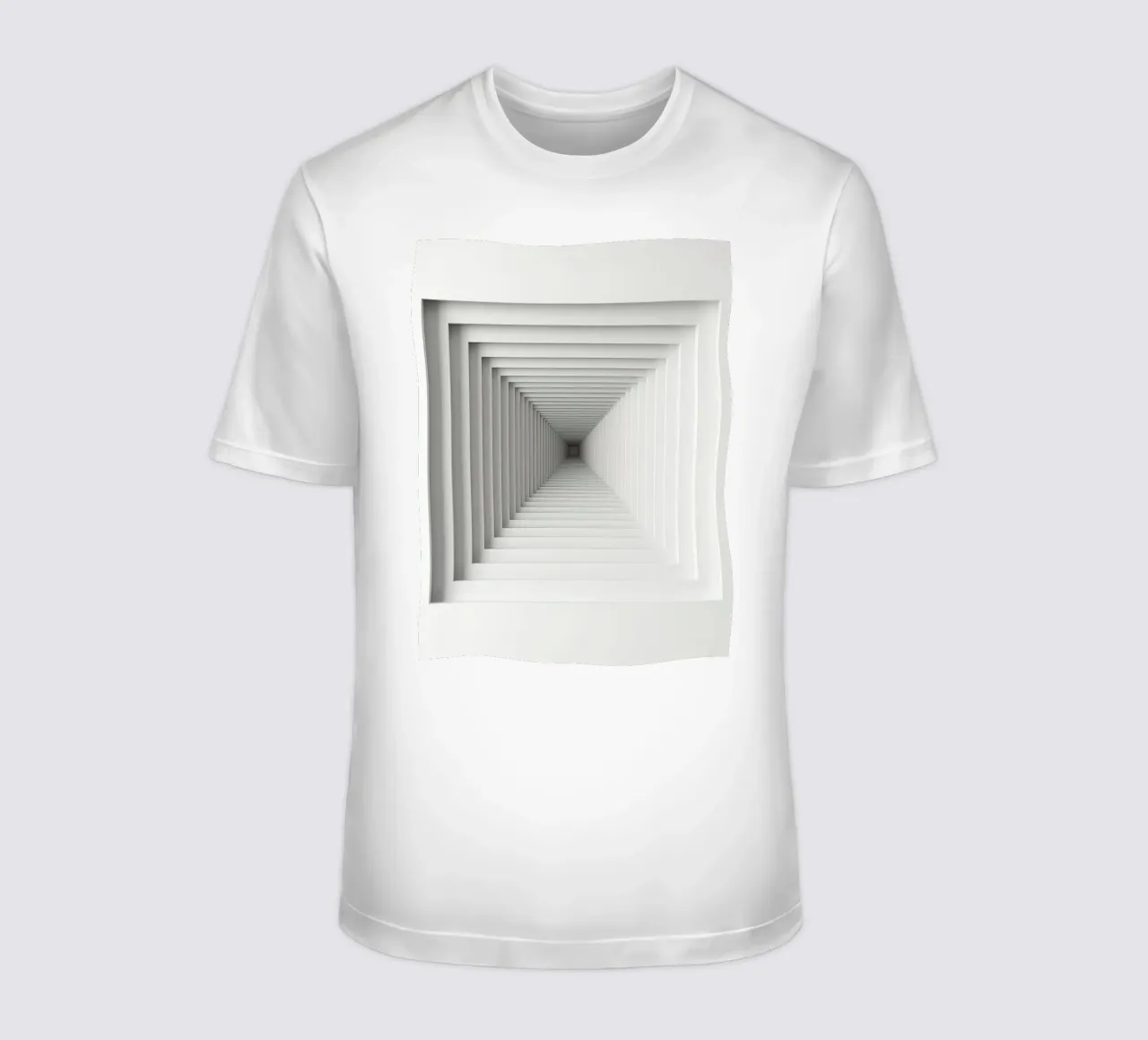 Nested White Square Frames Creating Tunnel Illusion t-shirt by DesignDoodle