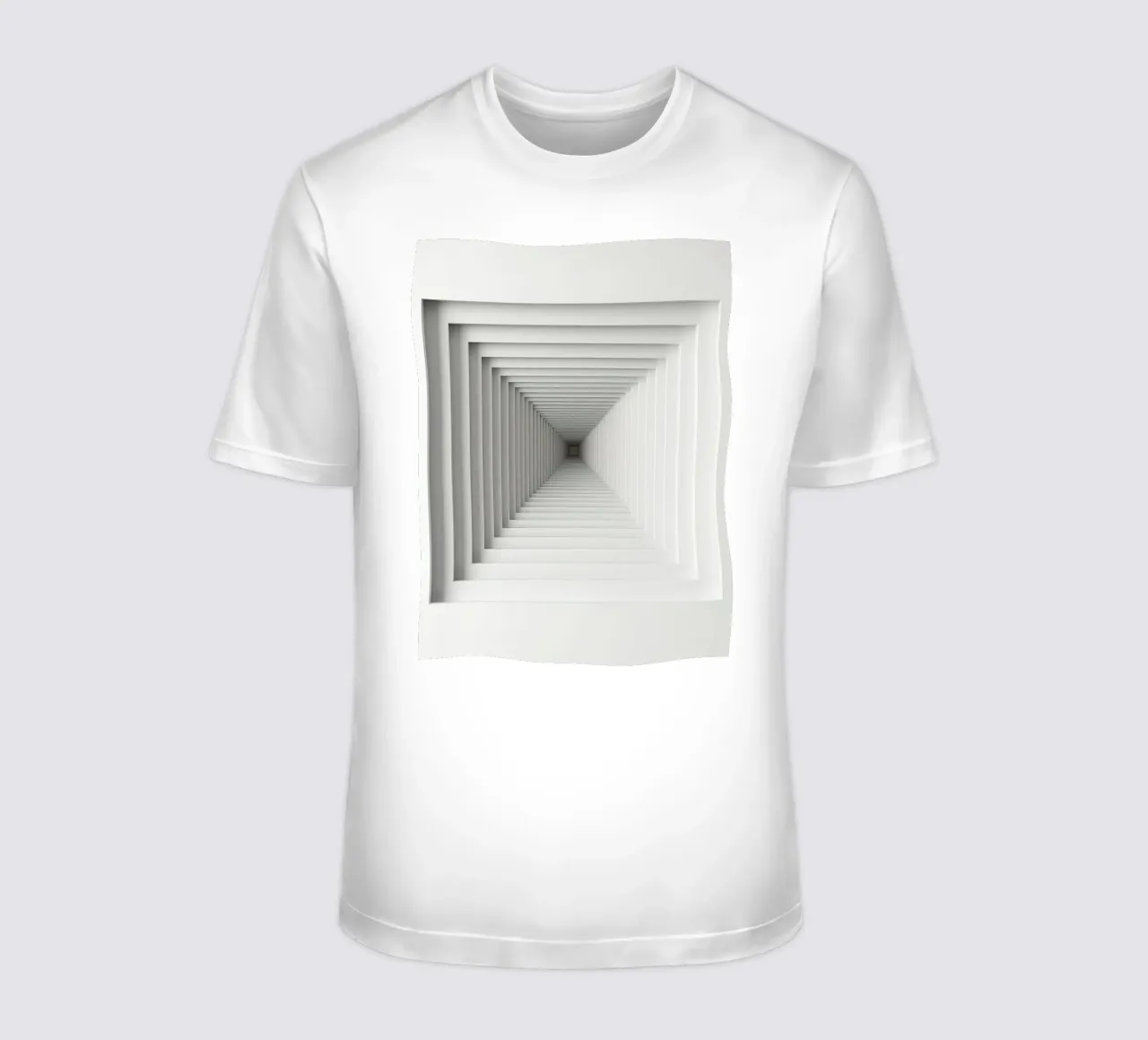 Nested White Square Frames Creating Tunnel Illusion t-shirt by DesignDoodle