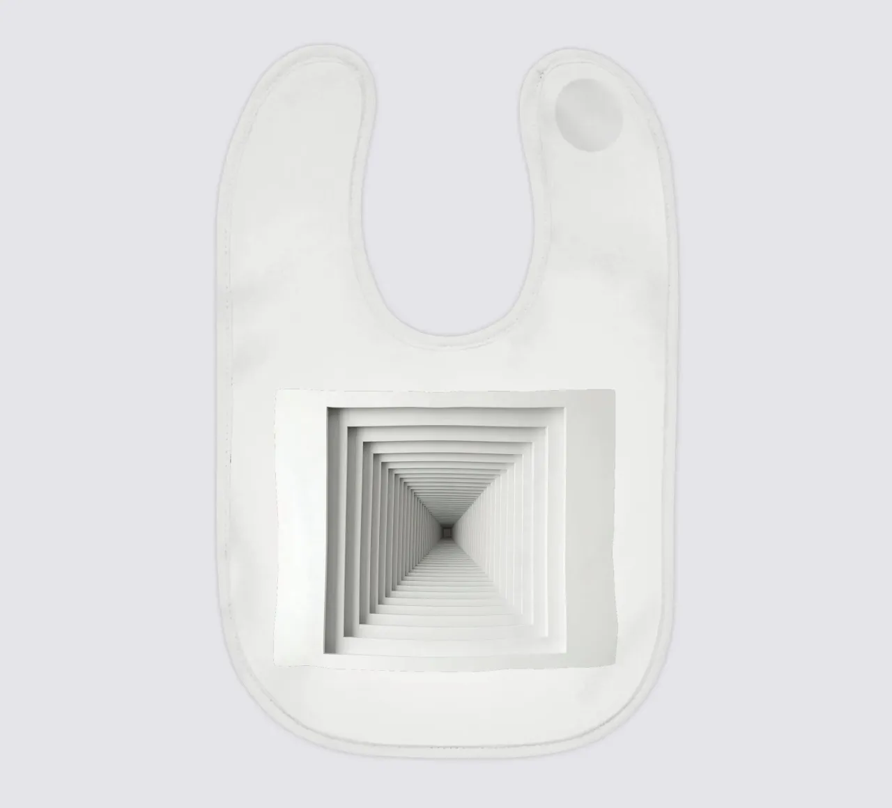 Verschachtelte weiße quadratische Rahmen erzeugen die Tunnelillusion Babylätzchen von DesignDoodle
