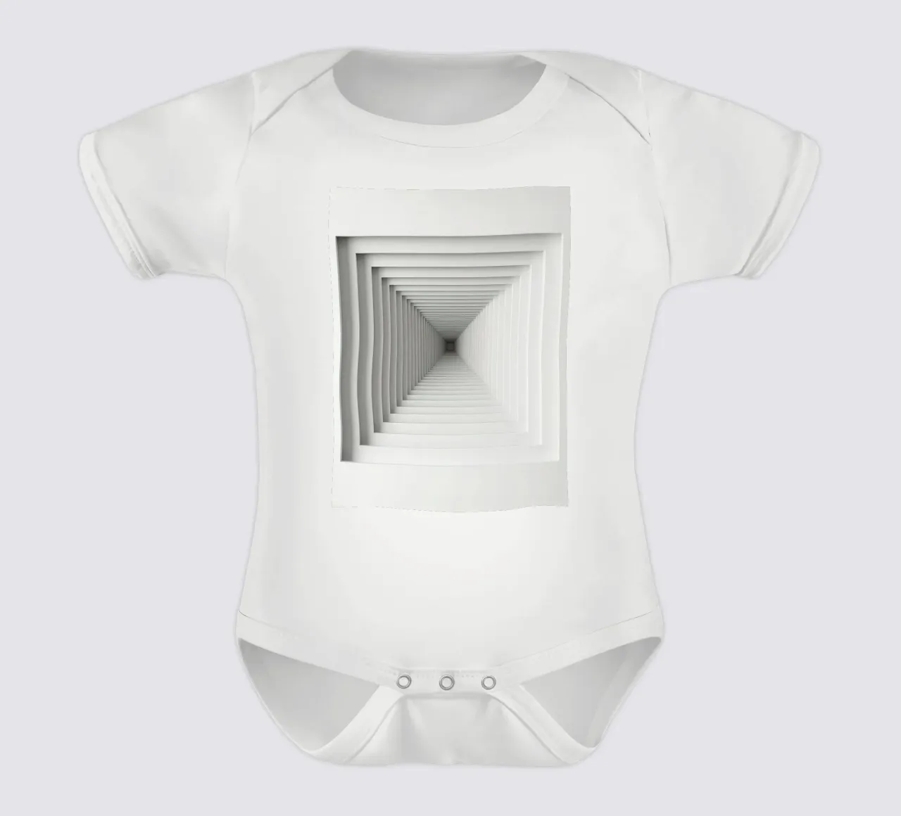 Cadres carrés blancs imbriqués créant une illusion de tunnel body bébé de DesignDoodle