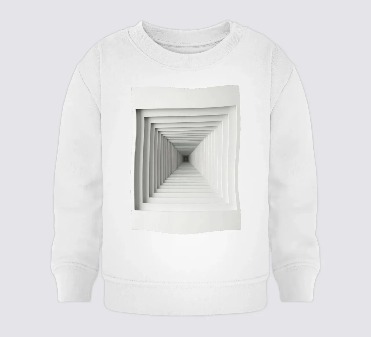 Nested White Square Frames Creating Tunnel Illusion baby sweatshirt by DesignDoodle
