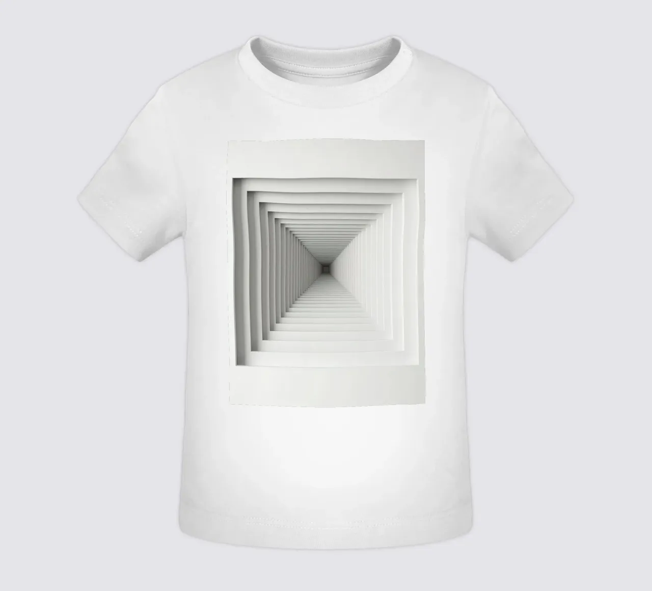 Nested White Square Frames Creating Tunnel Illusion baby t-shirt by DesignDoodle