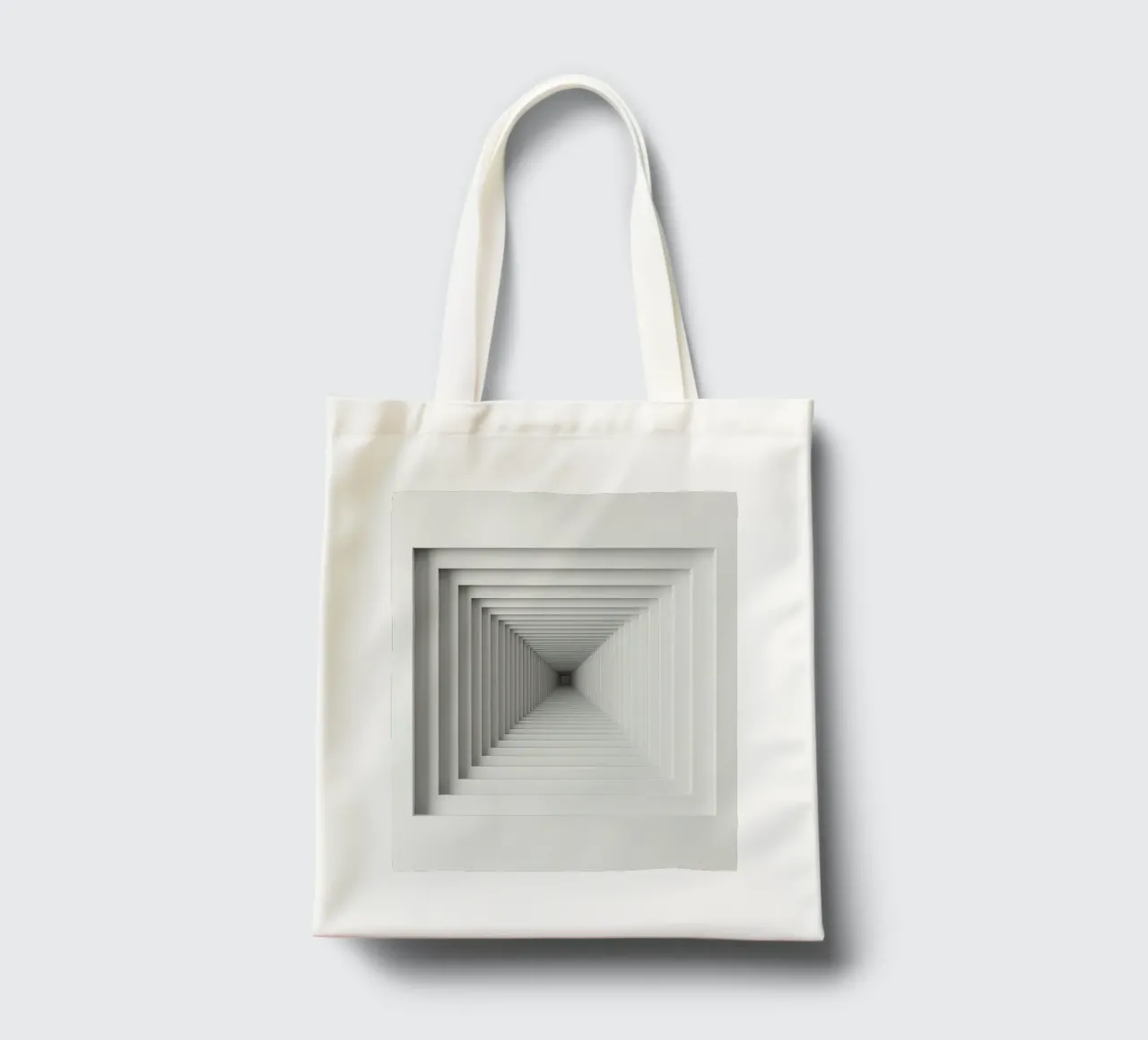 Nested White Square Frames Creating Tunnel Illusion tote bag by DesignDoodle