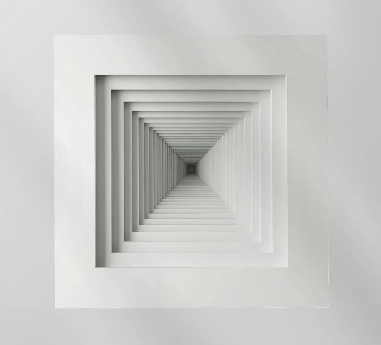 Nested White Square Frames Creating Tunnel Illusion backlit film by DesignDoodle