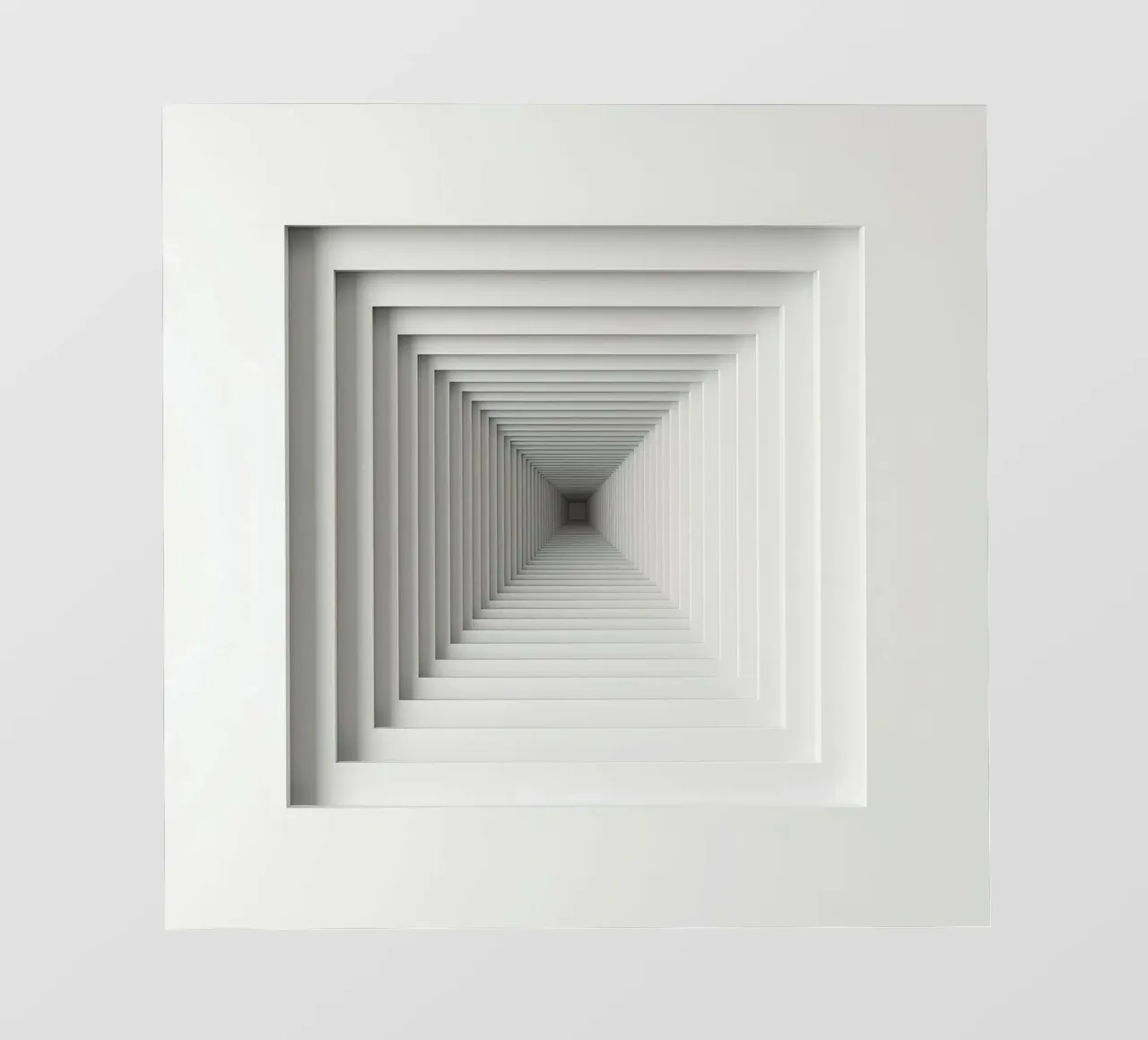 Nested White Square Frames Creating Tunnel Illusion pvc cover by DesignDoodle