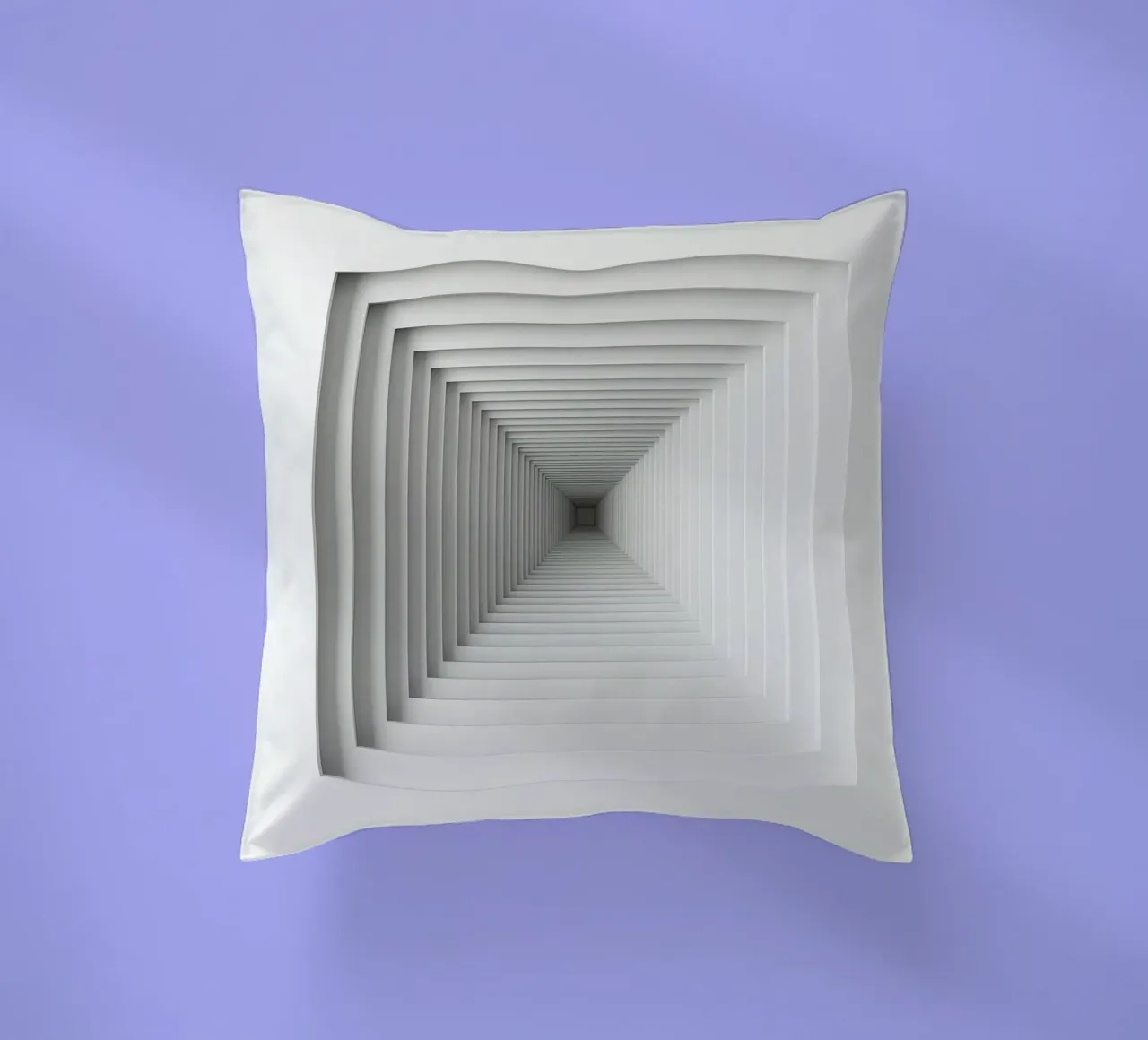 Nested White Square Frames Creating Tunnel Illusion decorative cushion by DesignDoodle