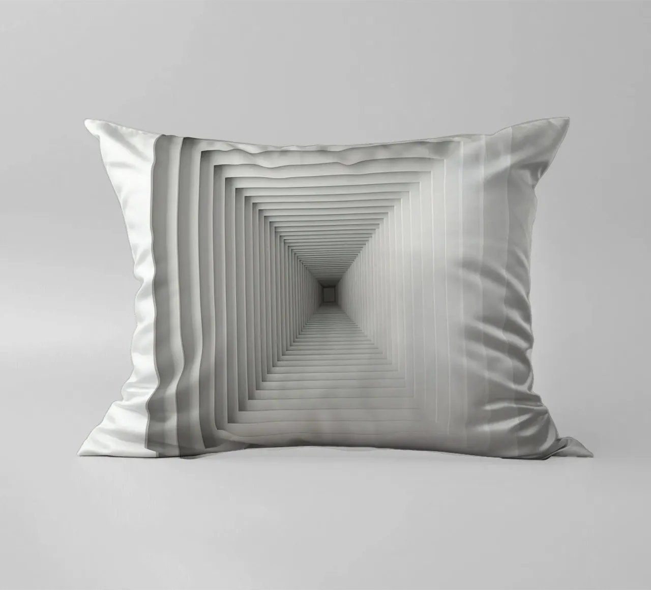 Nested White Square Frames Creating Tunnel Illusion decorative cushion by DesignDoodle