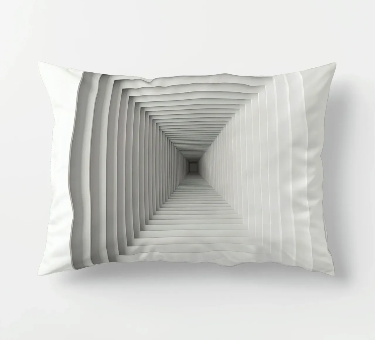 Nested White Square Frames Creating Tunnel Illusion decorative cushion by DesignDoodle