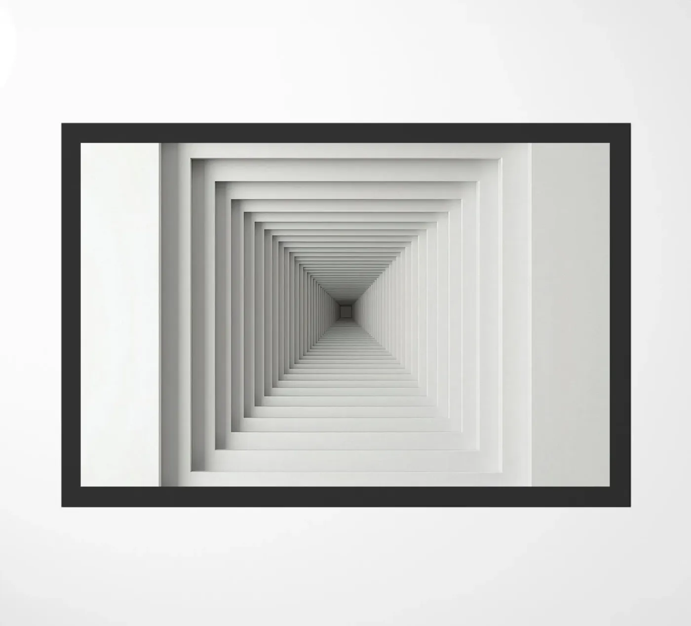 Nested White Square Frames Creating Tunnel Illusion paillasson de DesignDoodle