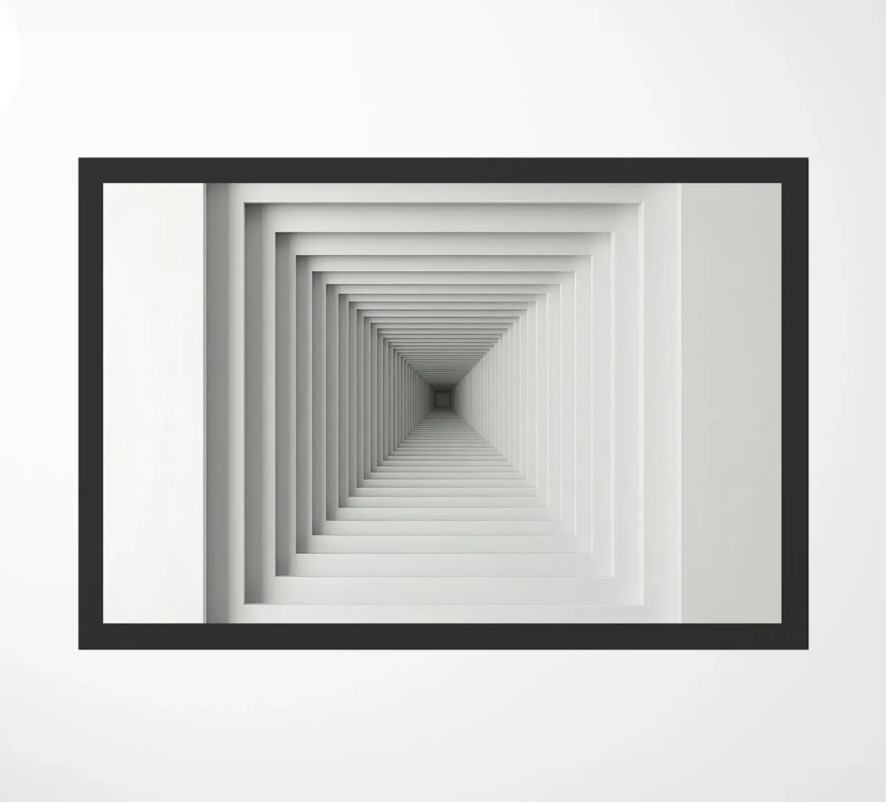 Nested White Square Frames Creating Tunnel Illusion doormat by DesignDoodle
