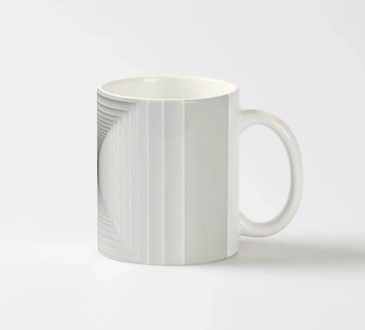 Nested White Square Frames Creating Tunnel Illusion ceramic mug by DesignDoodle