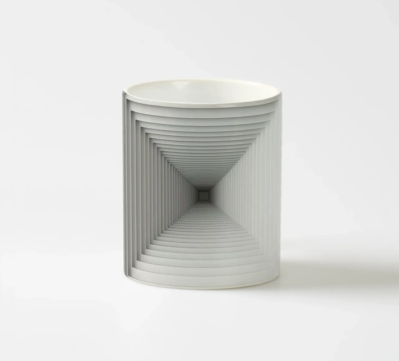 Nested White Square Frames Creating Tunnel Illusion ceramic mug by DesignDoodle