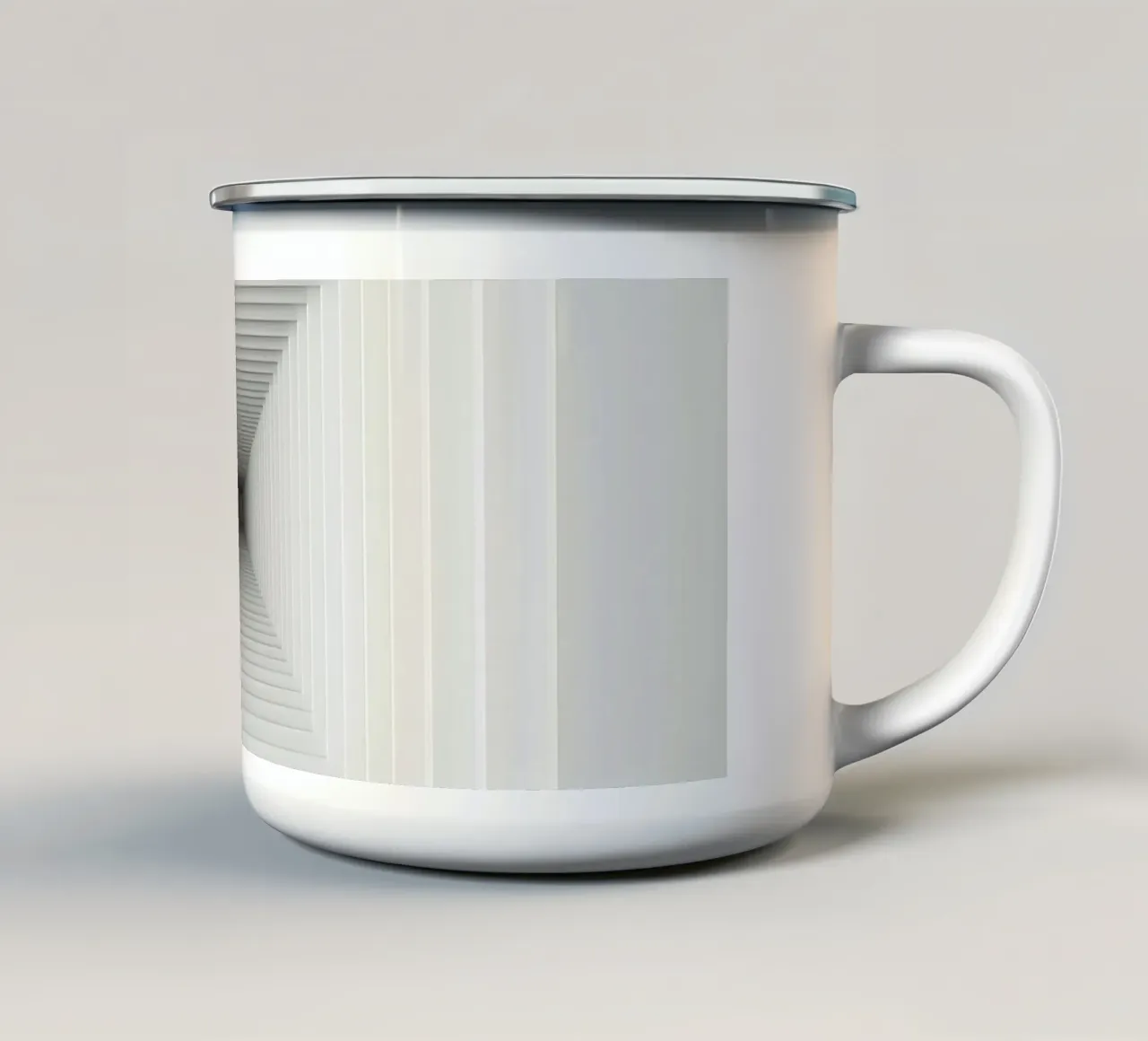Cornici quadrate bianche annidate che creano l'illusione del tunnel tazza in smalto da DesignDoodle