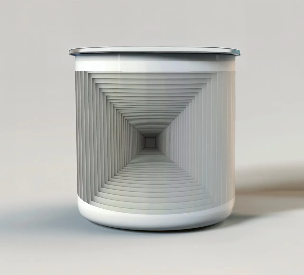 Cornici quadrate bianche annidate che creano l'illusione del tunnel tazza in smalto da DesignDoodle