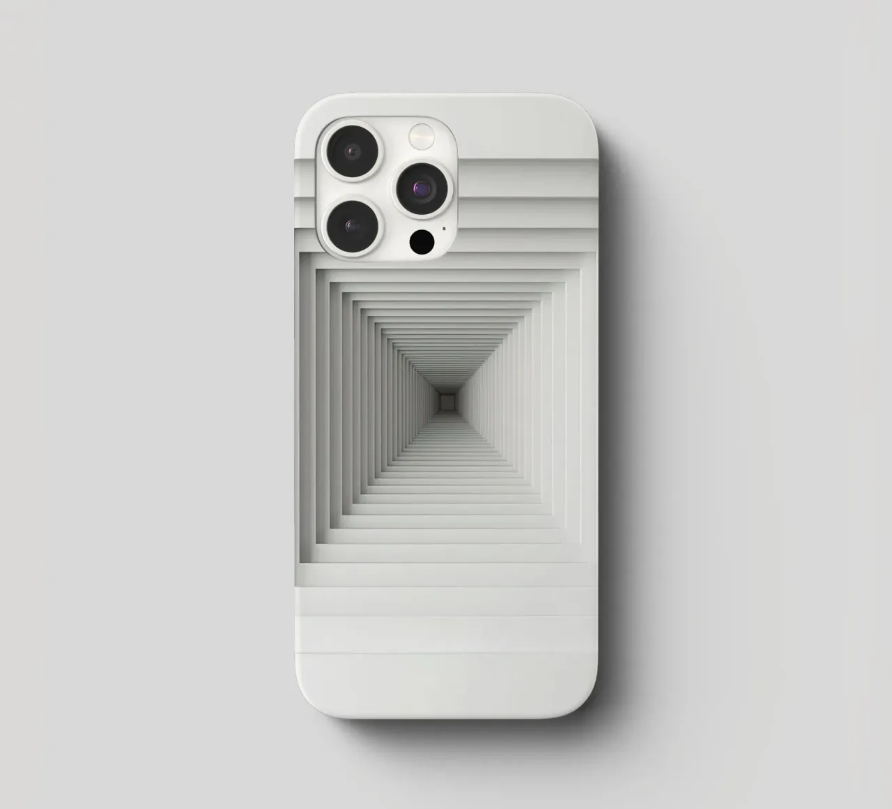 Cadres carrés blancs imbriqués créant une illusion de tunnel coque iphone de DesignDoodle