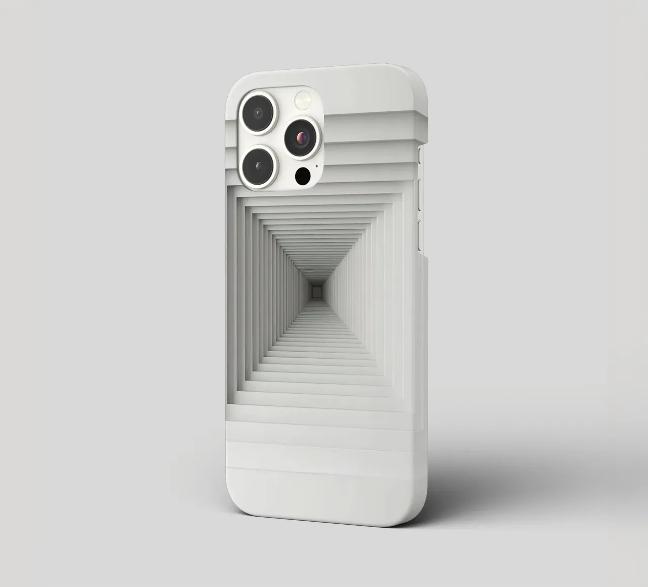 Cadres carrés blancs imbriqués créant une illusion de tunnel coque iphone de DesignDoodle