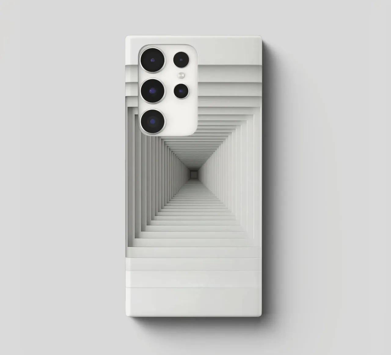 Verschachtelte weiße quadratische Rahmen erzeugen die Tunnelillusion Samsung Hülle von DesignDoodle