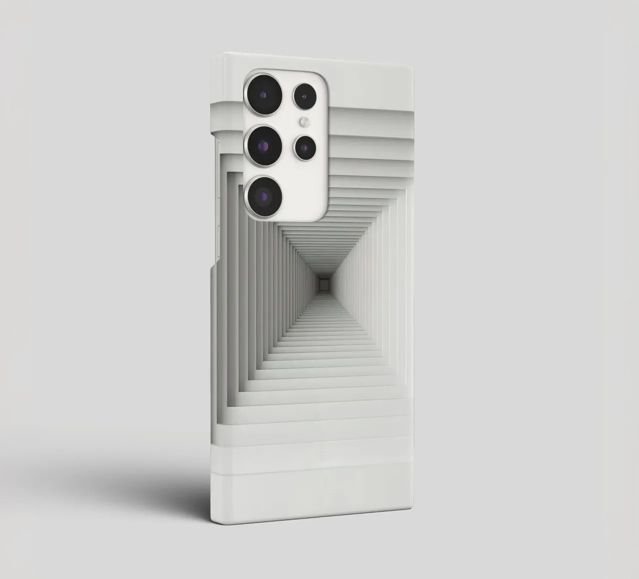 Verschachtelte weiße quadratische Rahmen erzeugen die Tunnelillusion Samsung Hülle von DesignDoodle