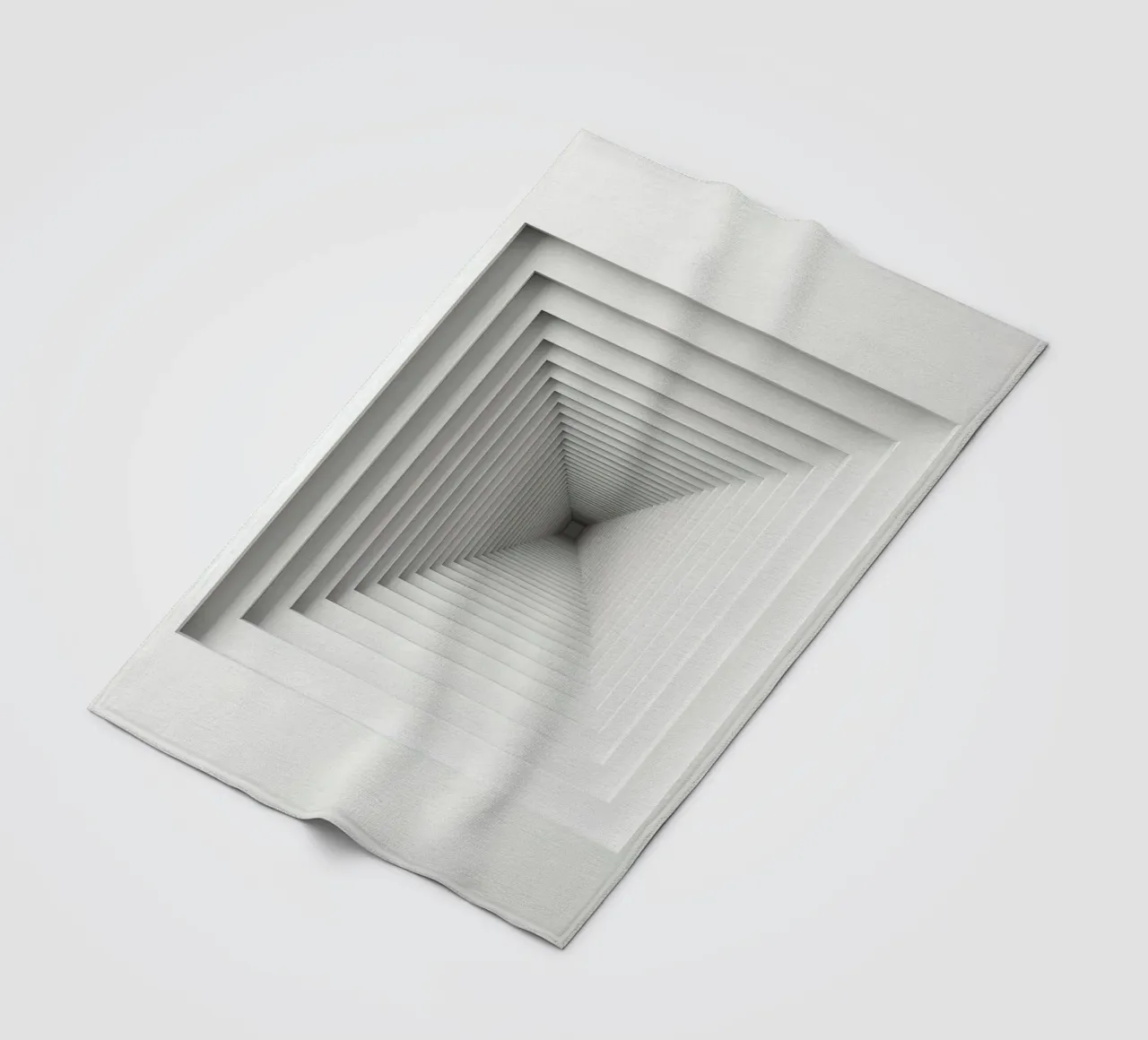 Nested White Square Frames Creating Tunnel Illusion fleece blanket by DesignDoodle