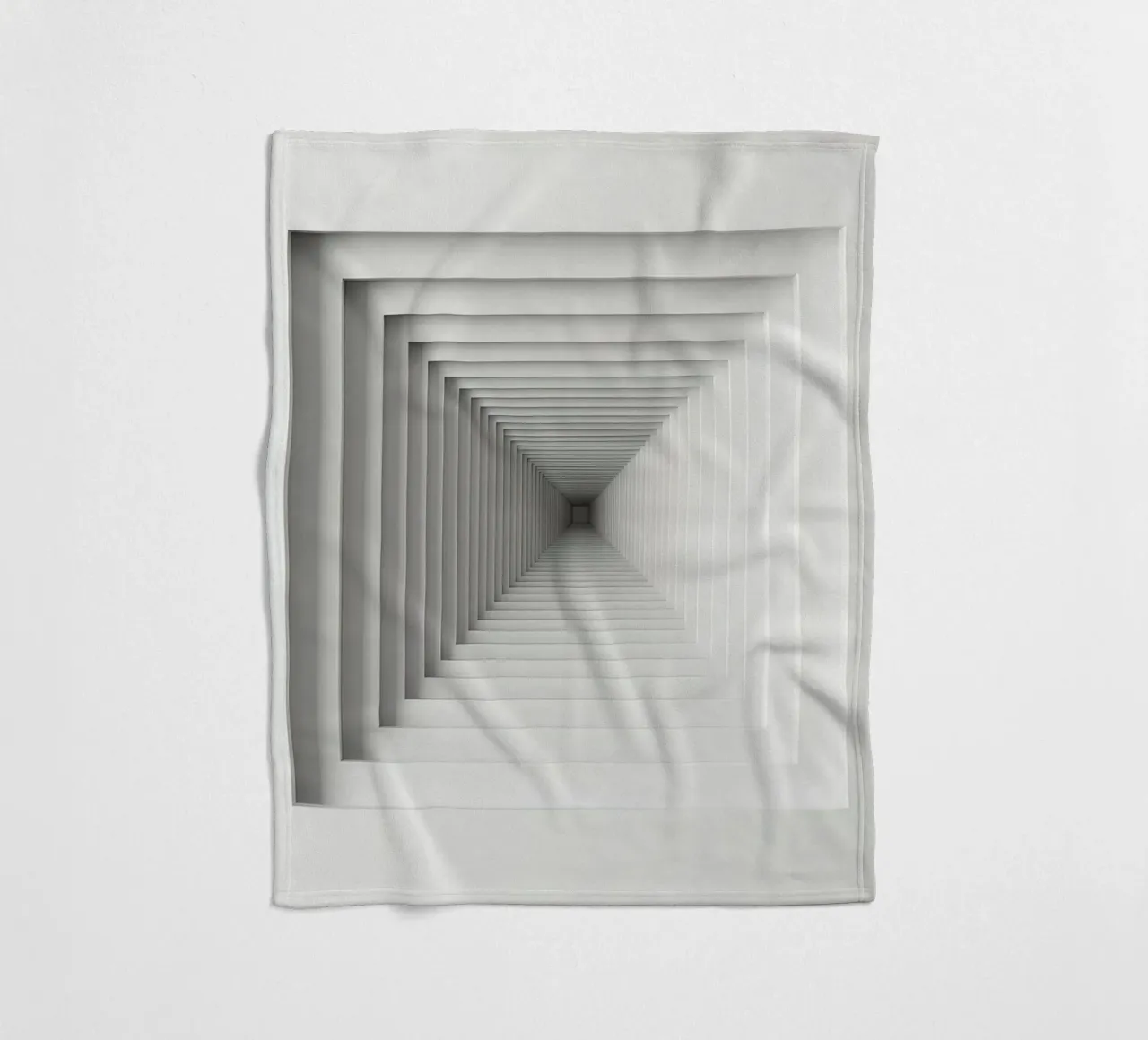 Cadres carrés blancs imbriqués créant une illusion de tunnel plaid polaire de DesignDoodle