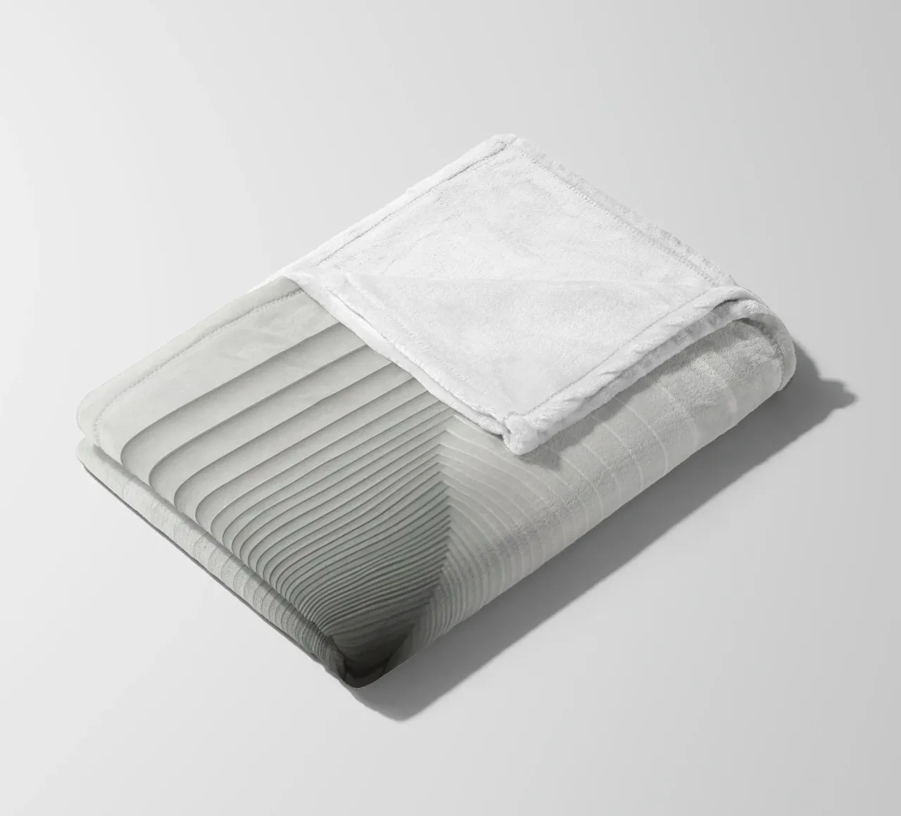 Nested White Square Frames Creating Tunnel Illusion fleece blanket by DesignDoodle
