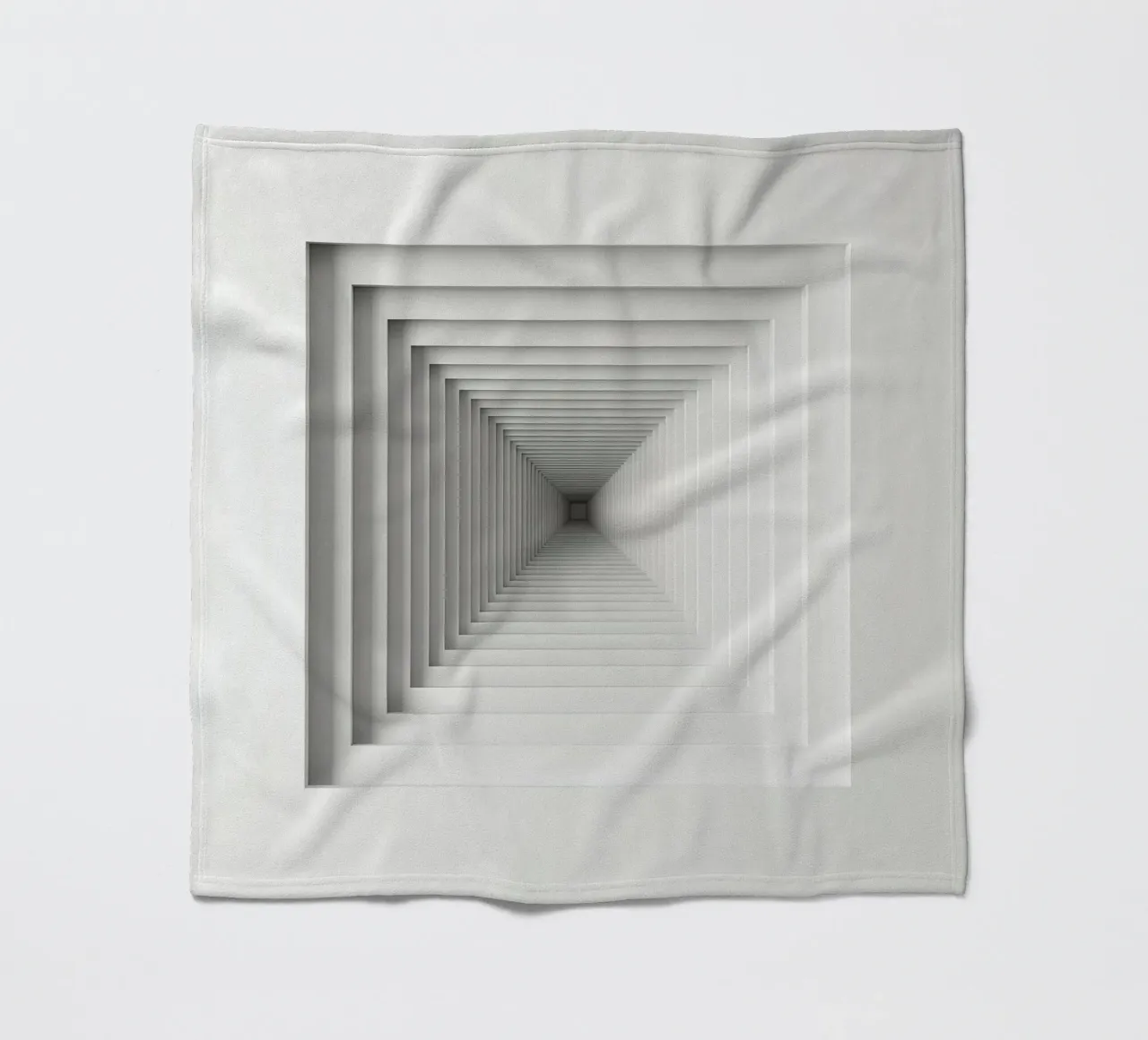 Nested White Square Frames Creating Tunnel Illusion fleece blanket by DesignDoodle