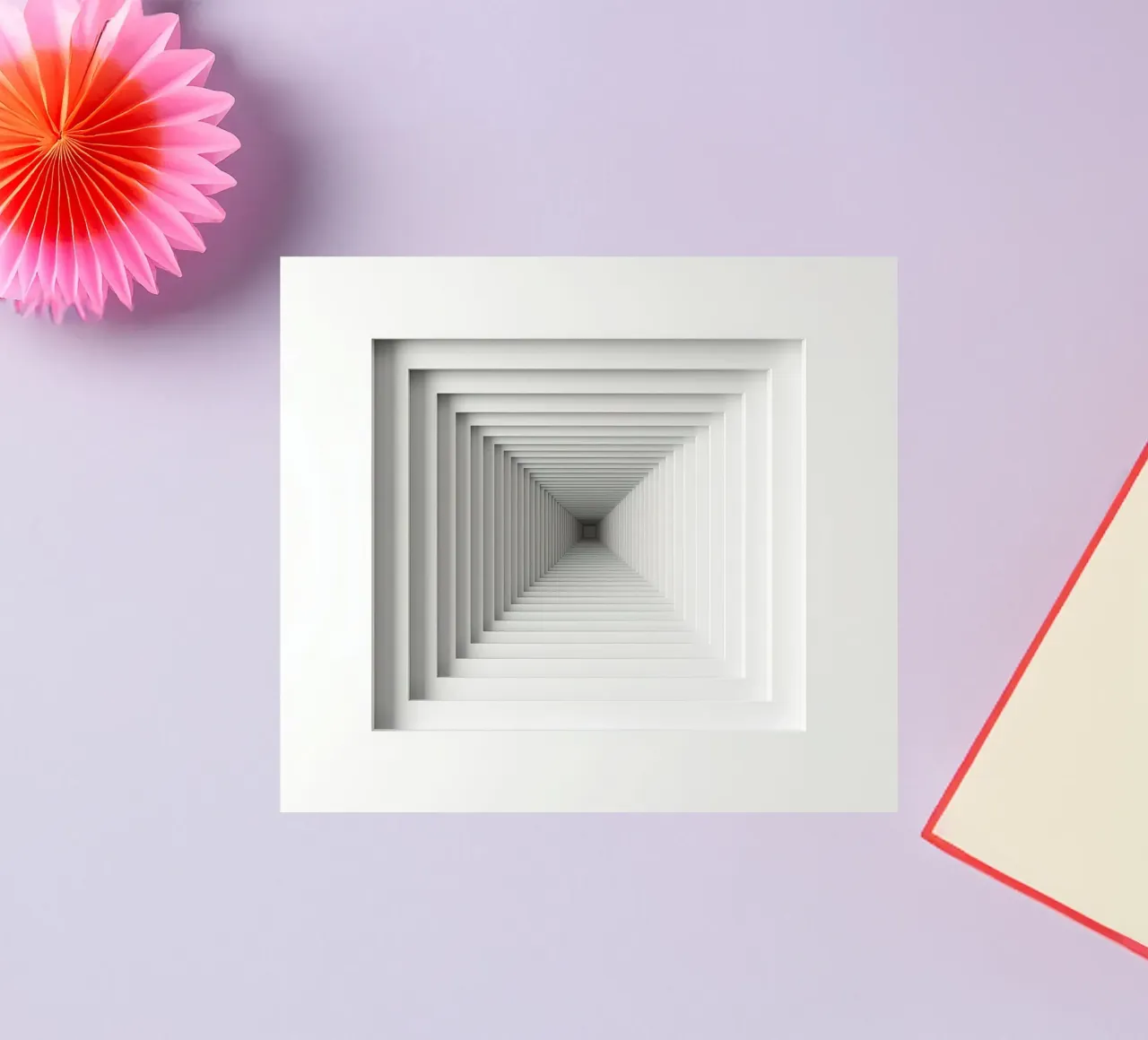 Nested White Square Frames Creating Tunnel Illusion sticker by DesignDoodle