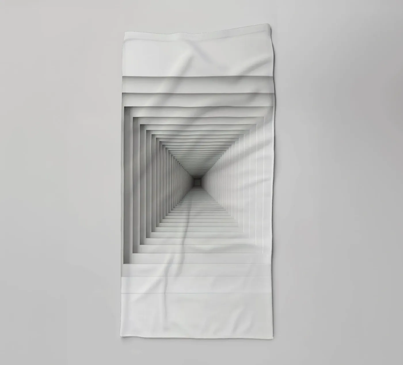 Nested White Square Frames Creating Tunnel Illusion towel by DesignDoodle